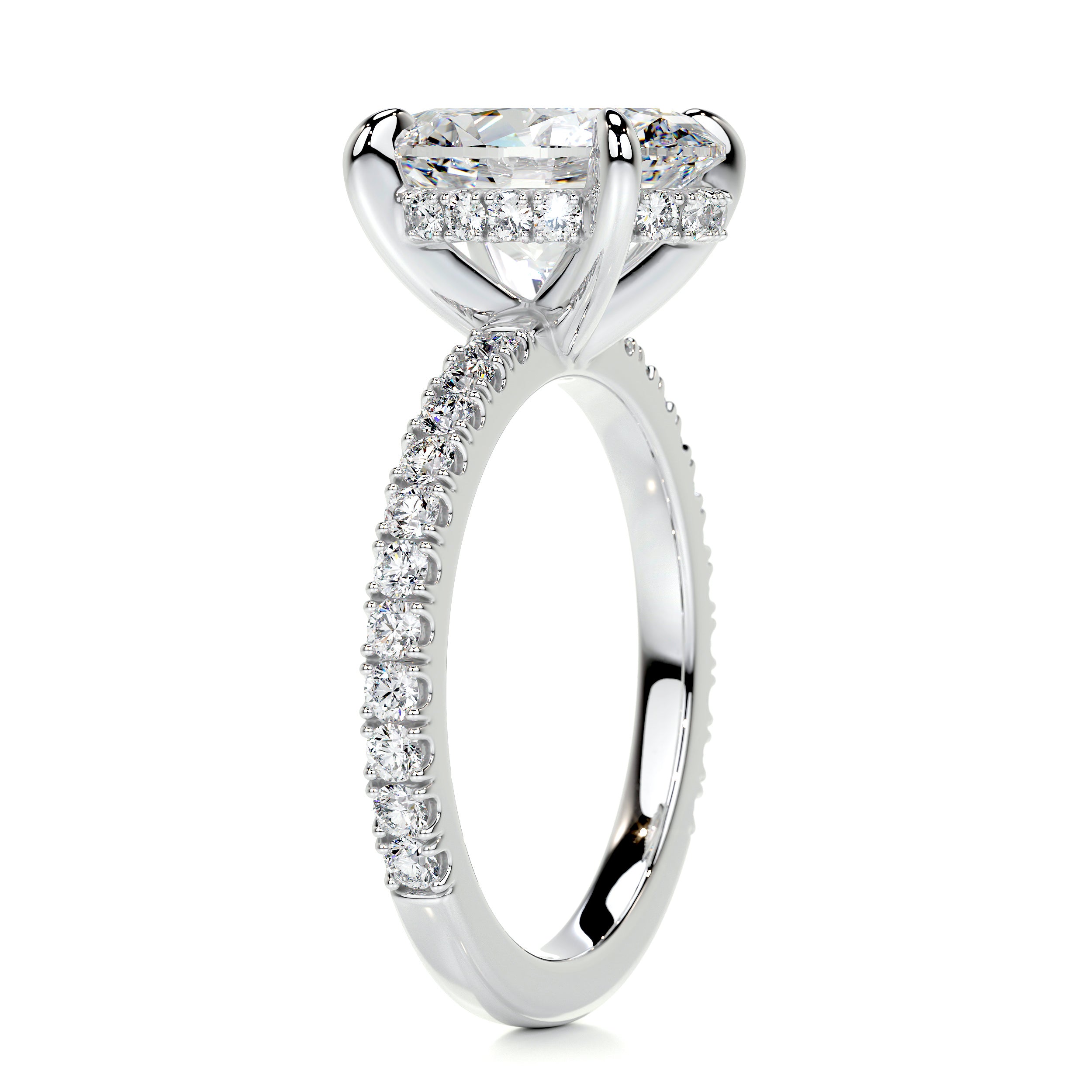 Lucy Diamond Engagement Ring   (2.5 Carat) -18K White Gold