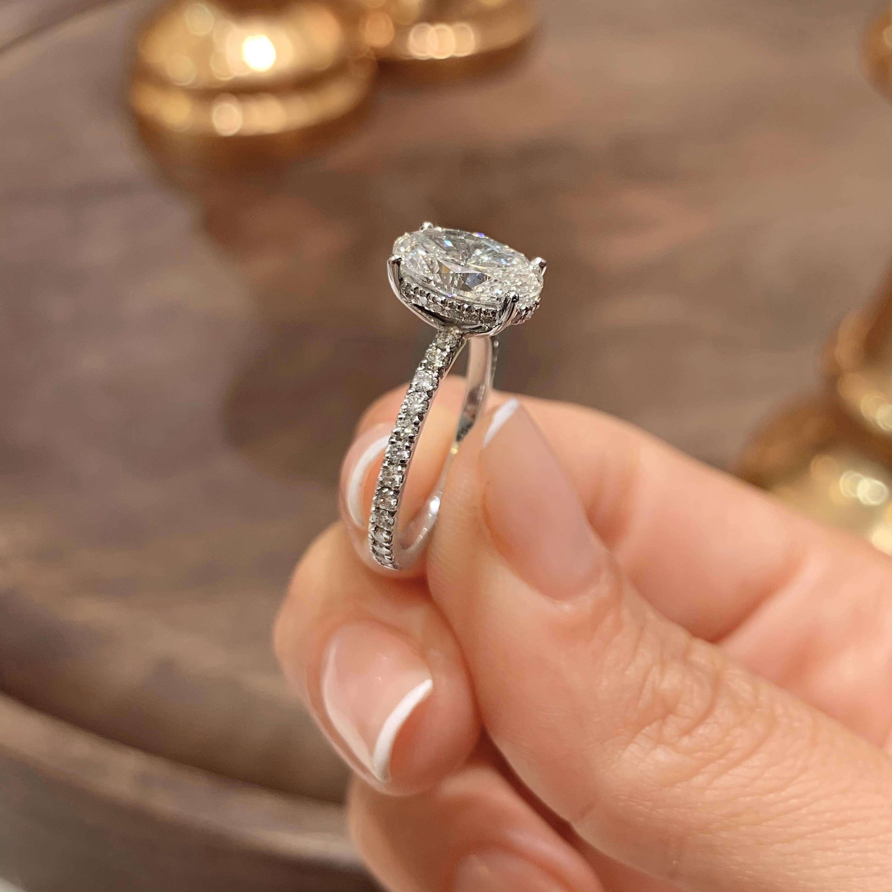 Lucy Lab Grown Diamond Ring   (2.5 Carat) -18K White Gold