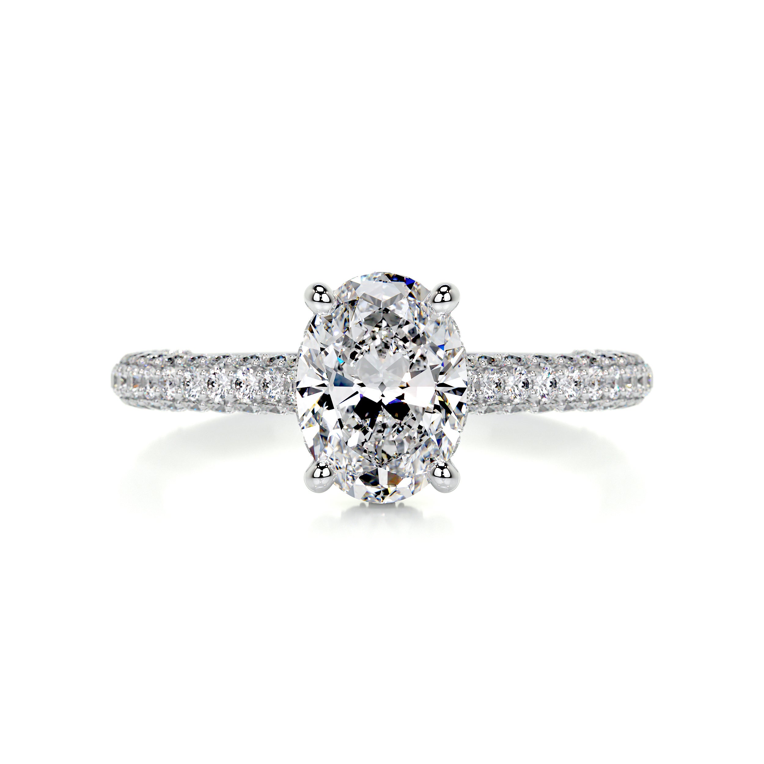 Rebecca Diamond Engagement Ring   (2.5 Carat) -14K White Gold