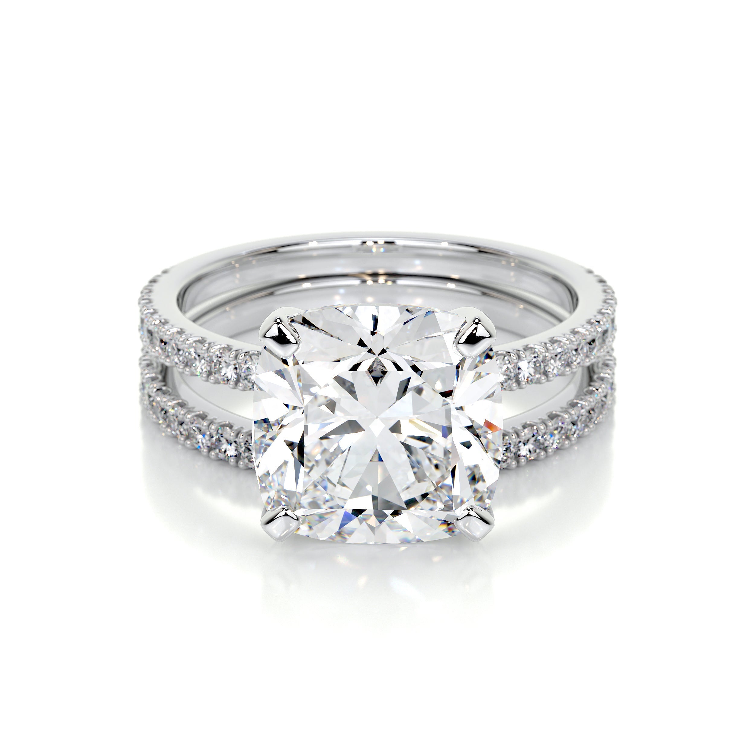 Stephanie Lab Grown Diamond Bridal Set   (3.5 Carat) -14K White Gold
