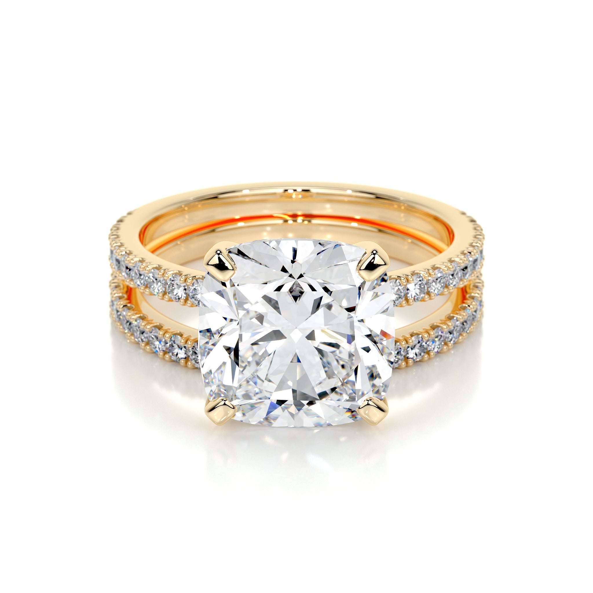 Stephanie Lab Grown Diamond Bridal Set -18K Yellow Gold, Pave, 3.5 ...