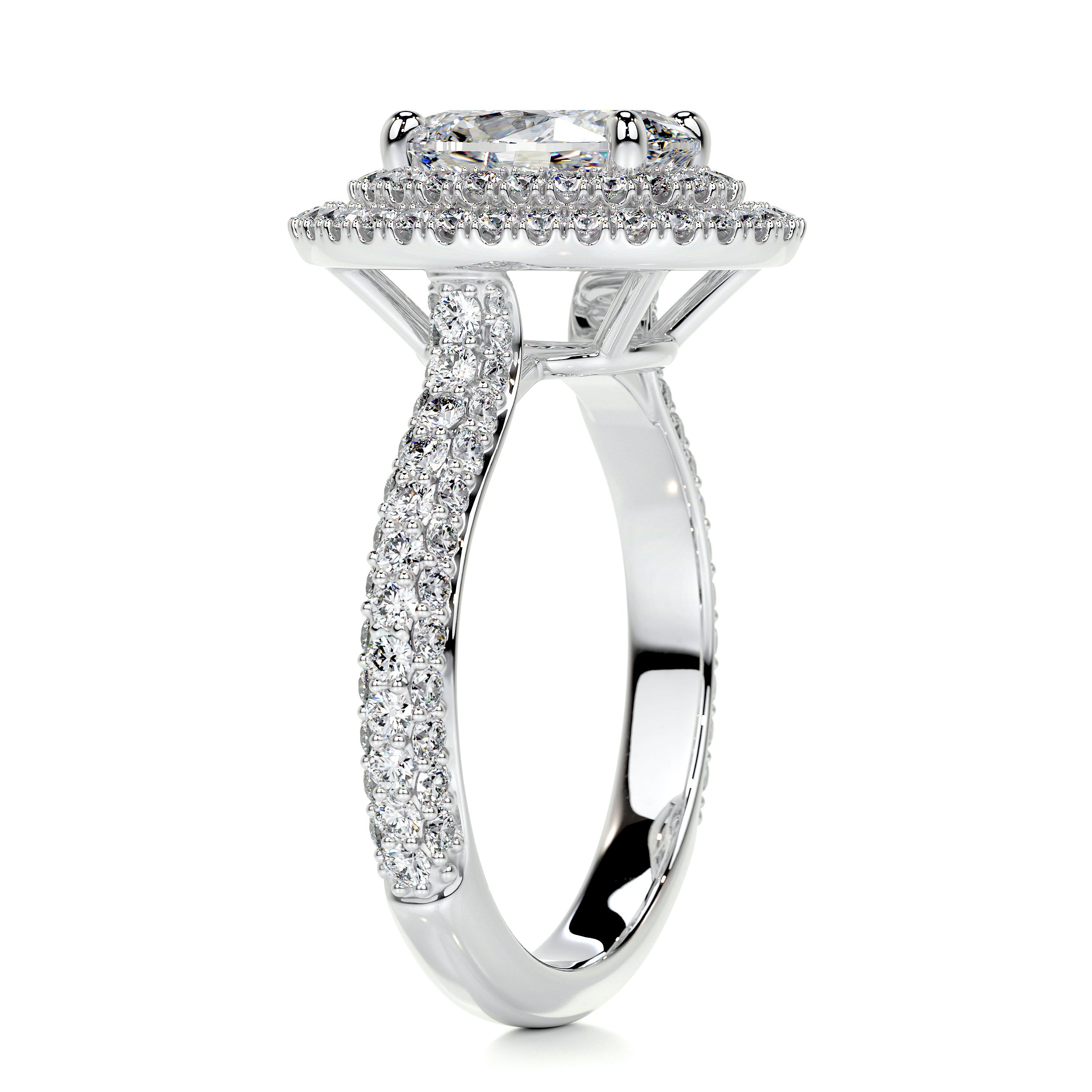 Nora Diamond Engagement Ring   (3 Carat) -14K White Gold