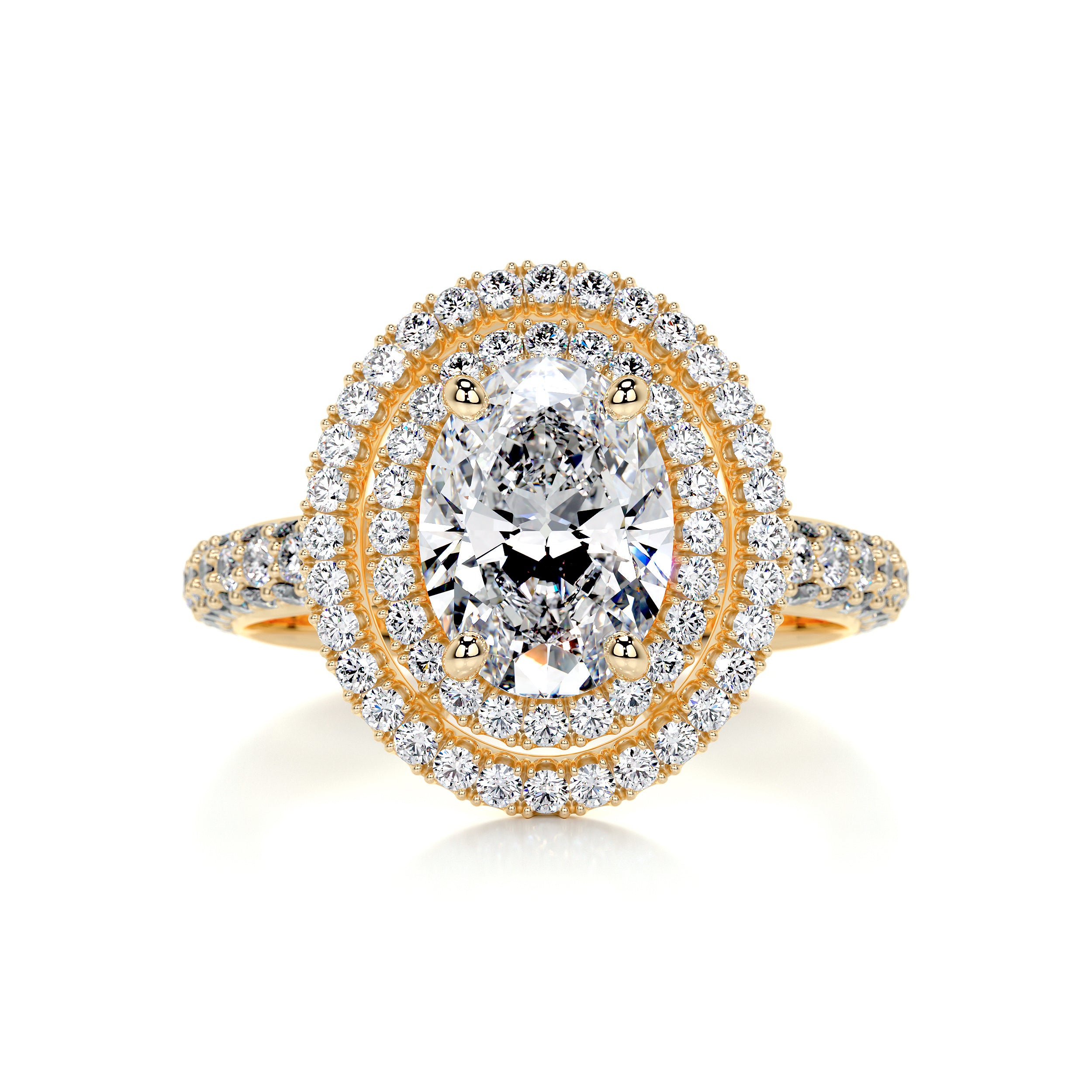 Nora Diamond Engagement Ring   (3 Carat) -18K Yellow Gold