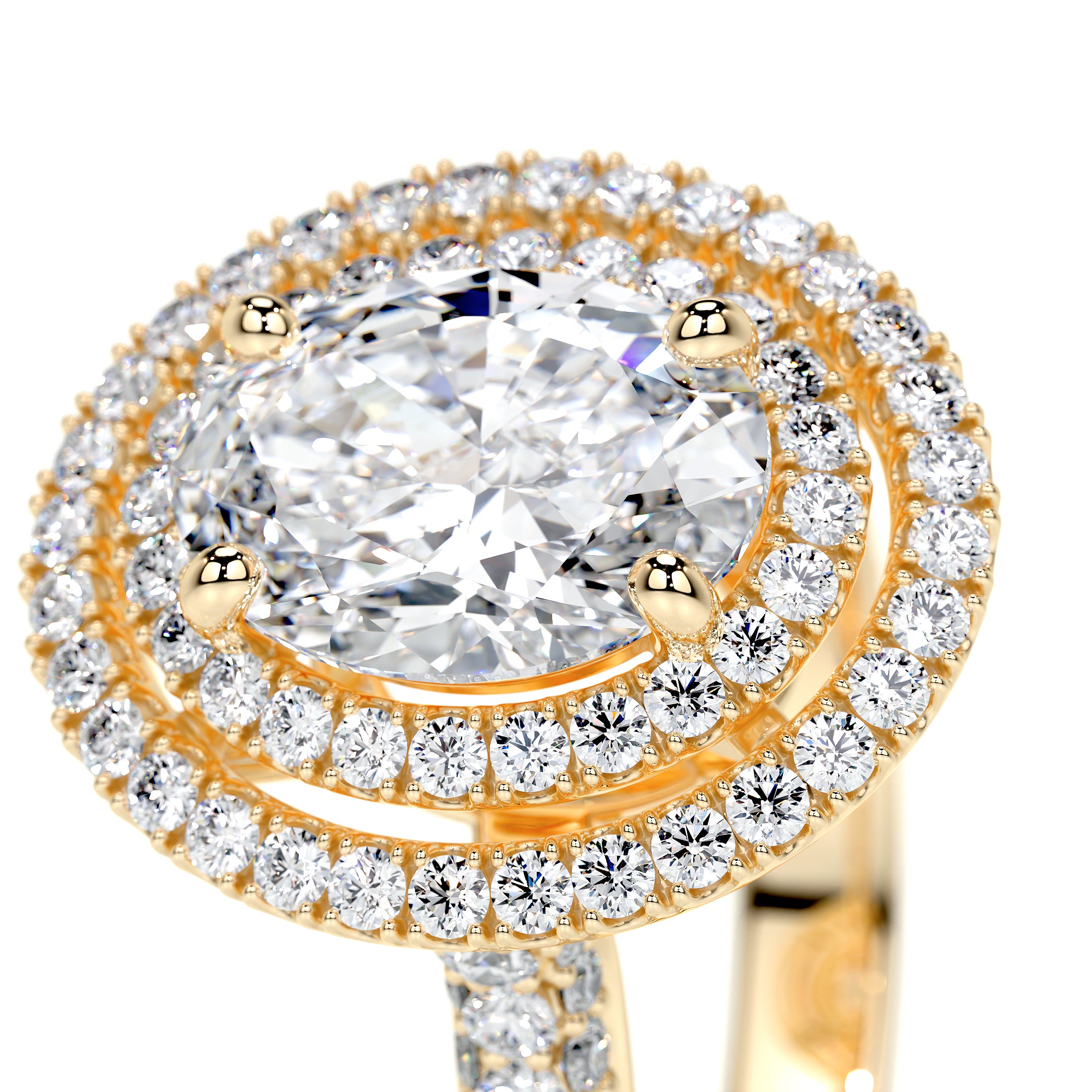 Nora Lab Grown Diamond Ring   (3 Carat) -18K Yellow Gold