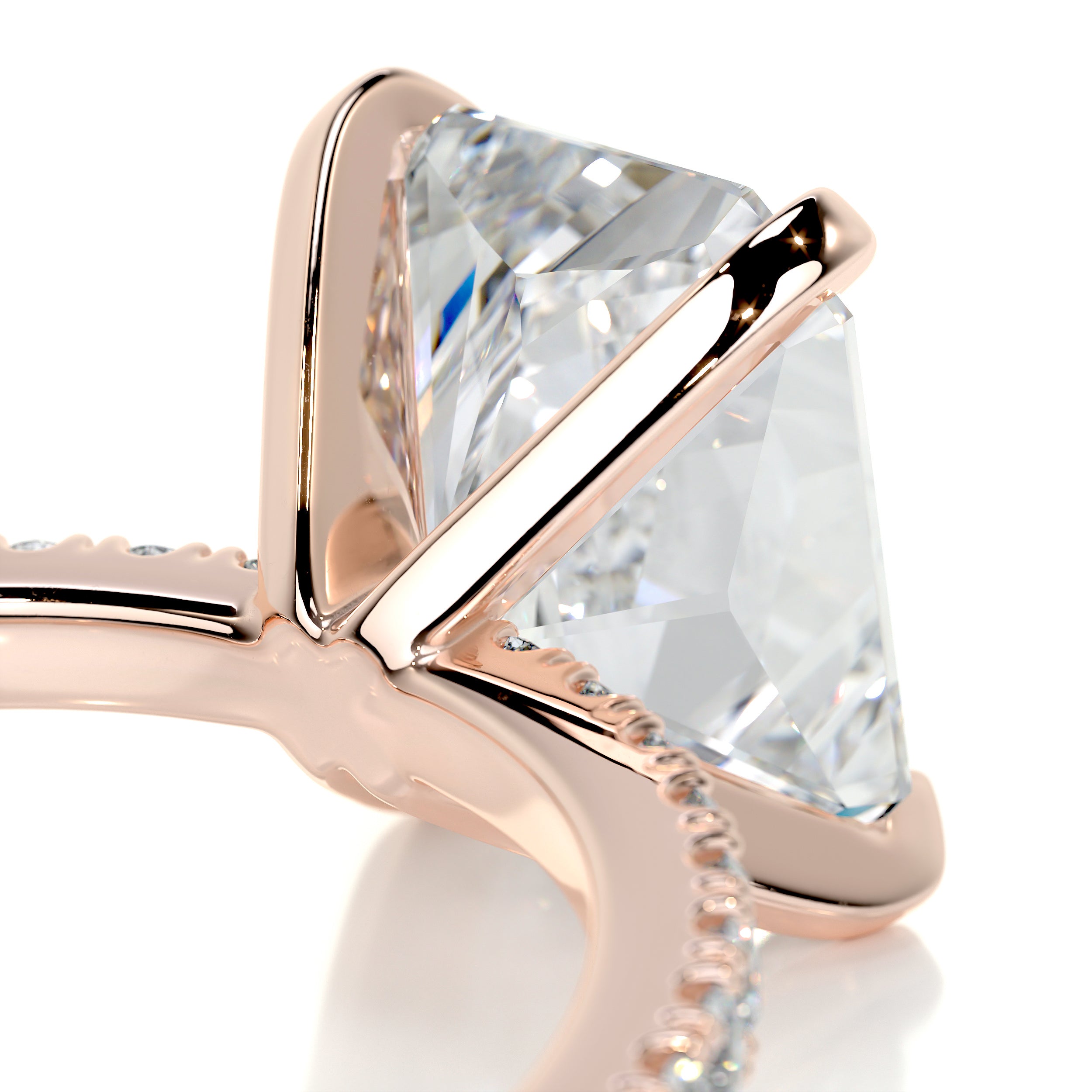 Audrey Diamond Engagement Ring   (3.30 Carat) -14K Rose Gold