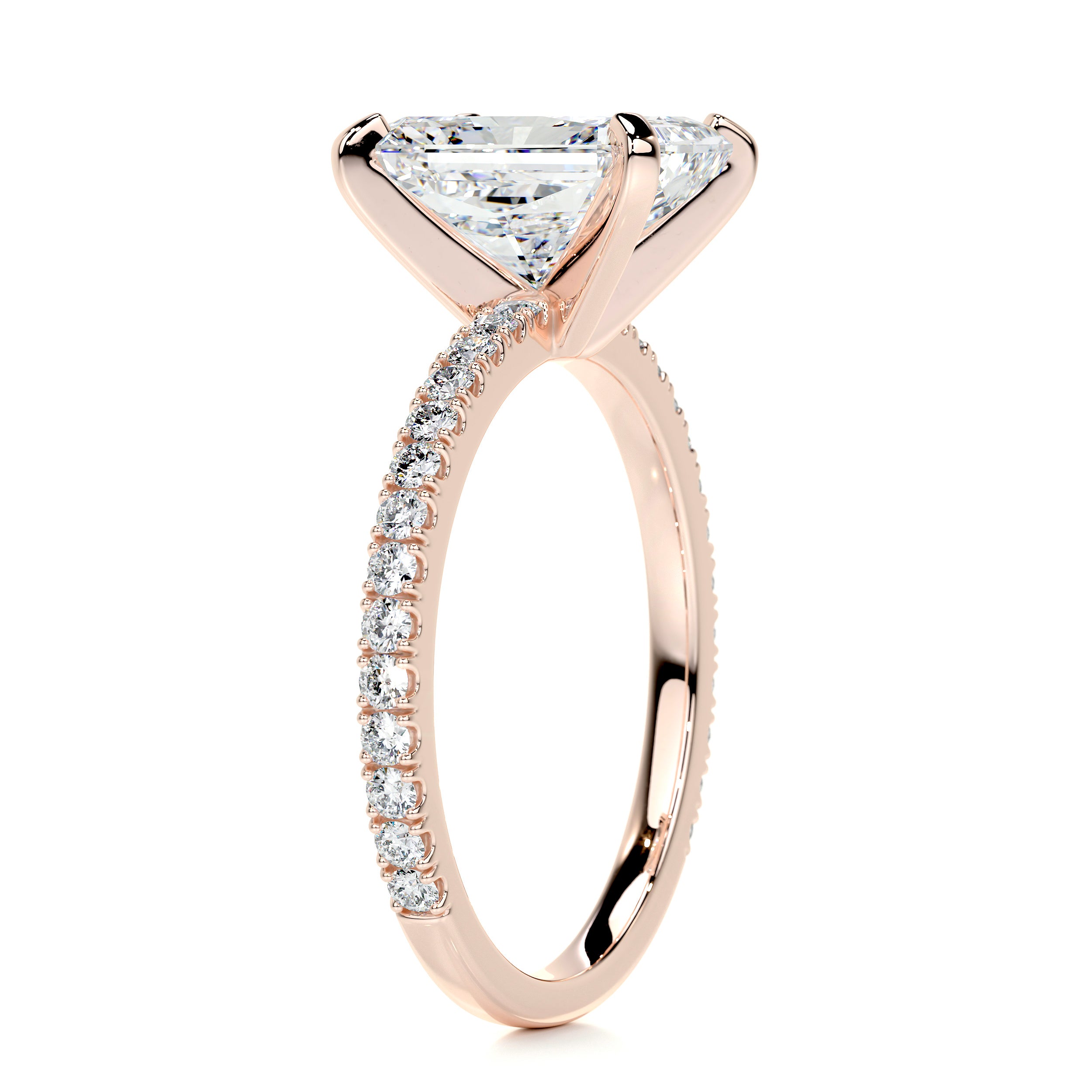 Audrey Diamond Engagement Ring   (3.30 Carat) -14K Rose Gold
