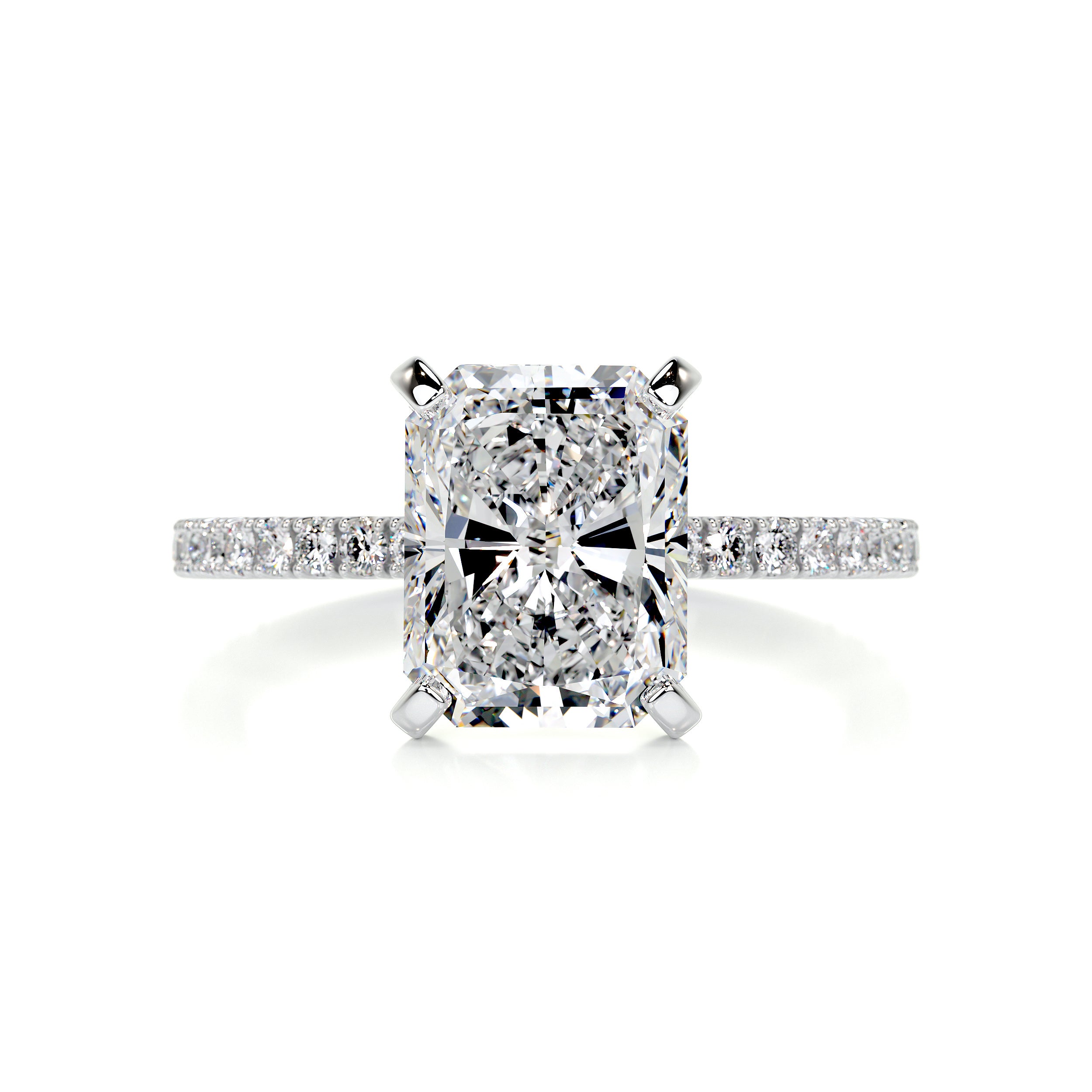 Audrey Diamond Engagement Ring   (3.30 Carat) -18K White Gold