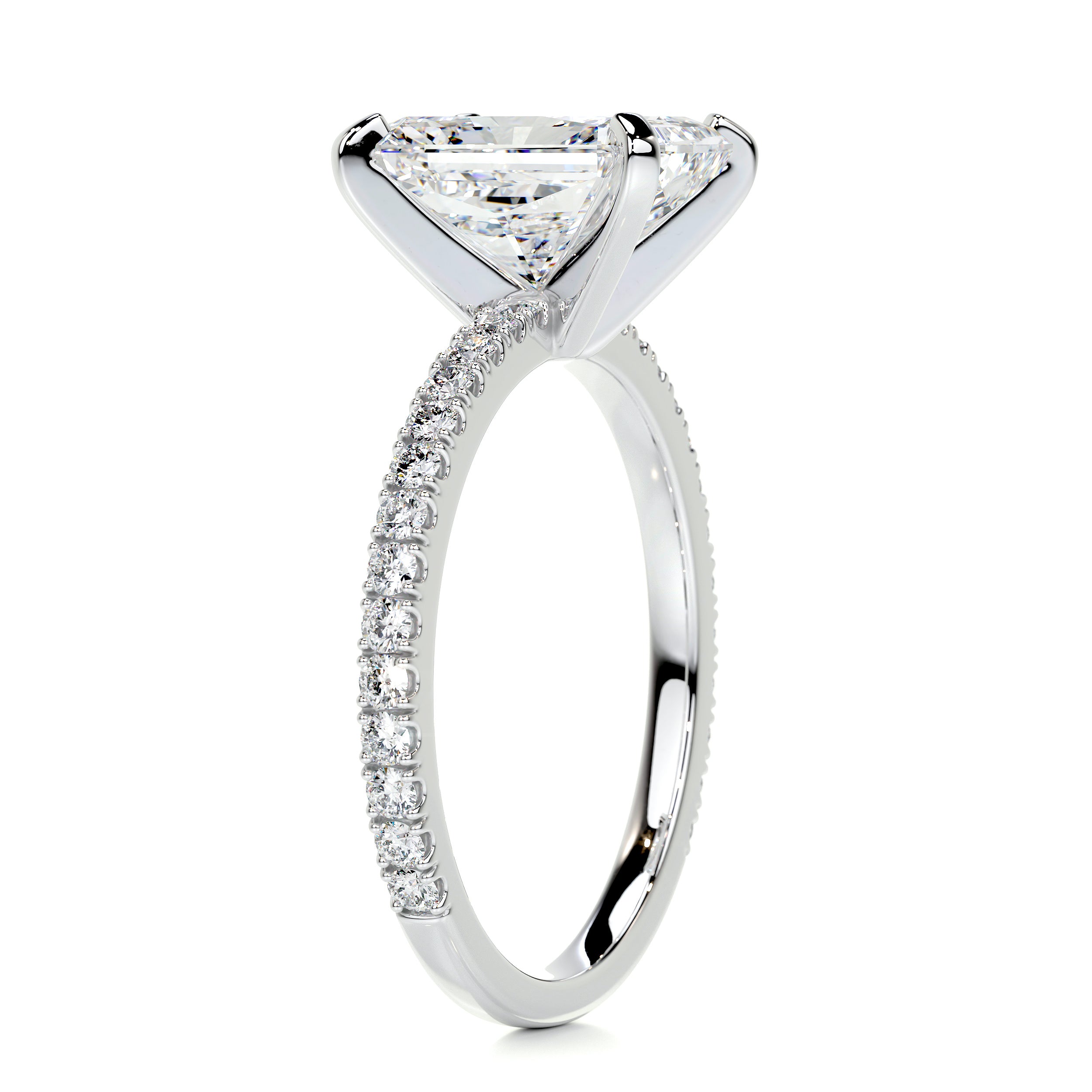 Audrey Diamond Engagement Ring   (3.30 Carat) -14K White Gold