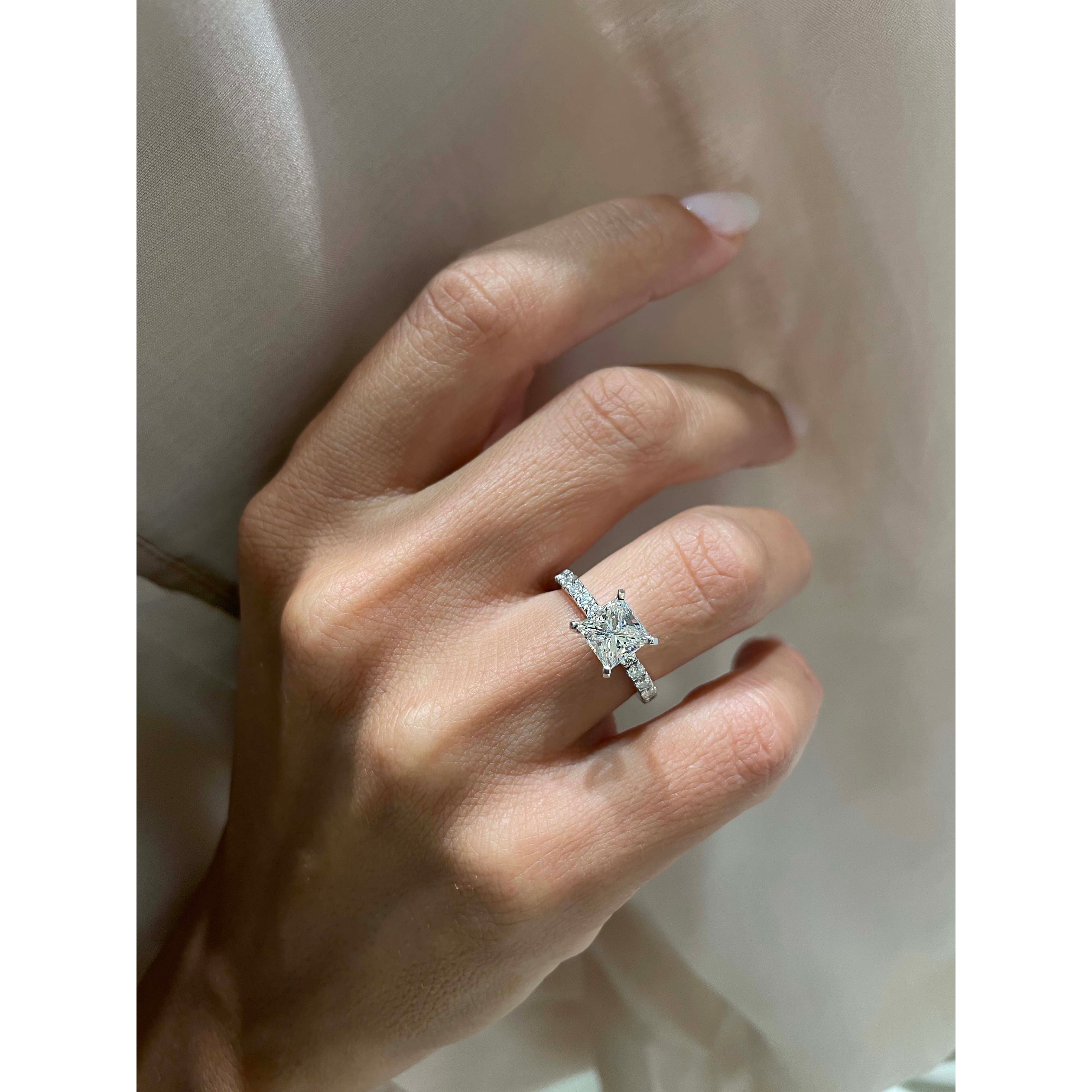 Blair Diamond Engagement Ring   (2 Carat) -18K White Gold