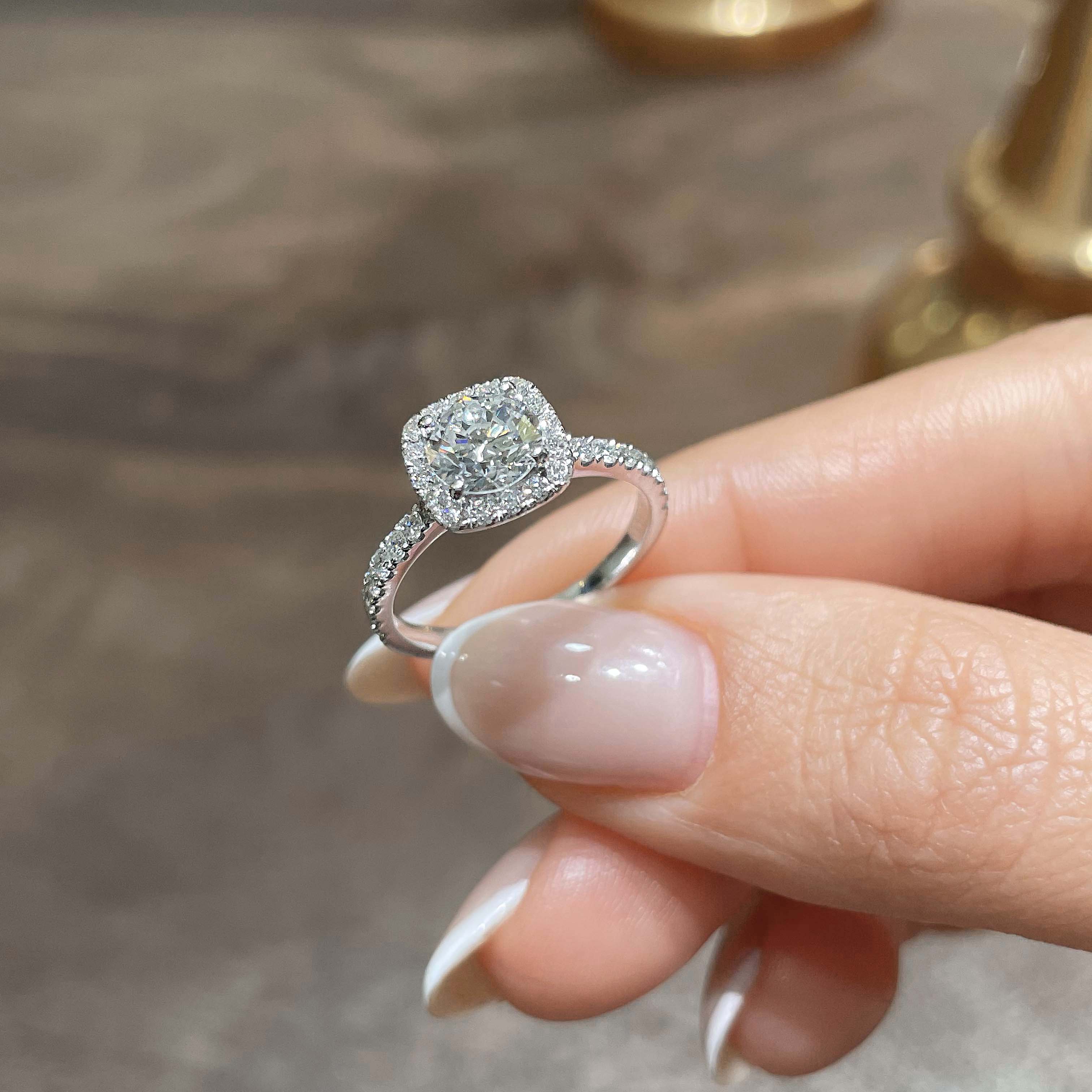 Claudia Diamond Engagement Ring   (1.4 Carat) -18K White Gold