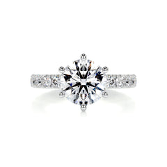 Jane Diamond Engagement Ring -18K White Gold