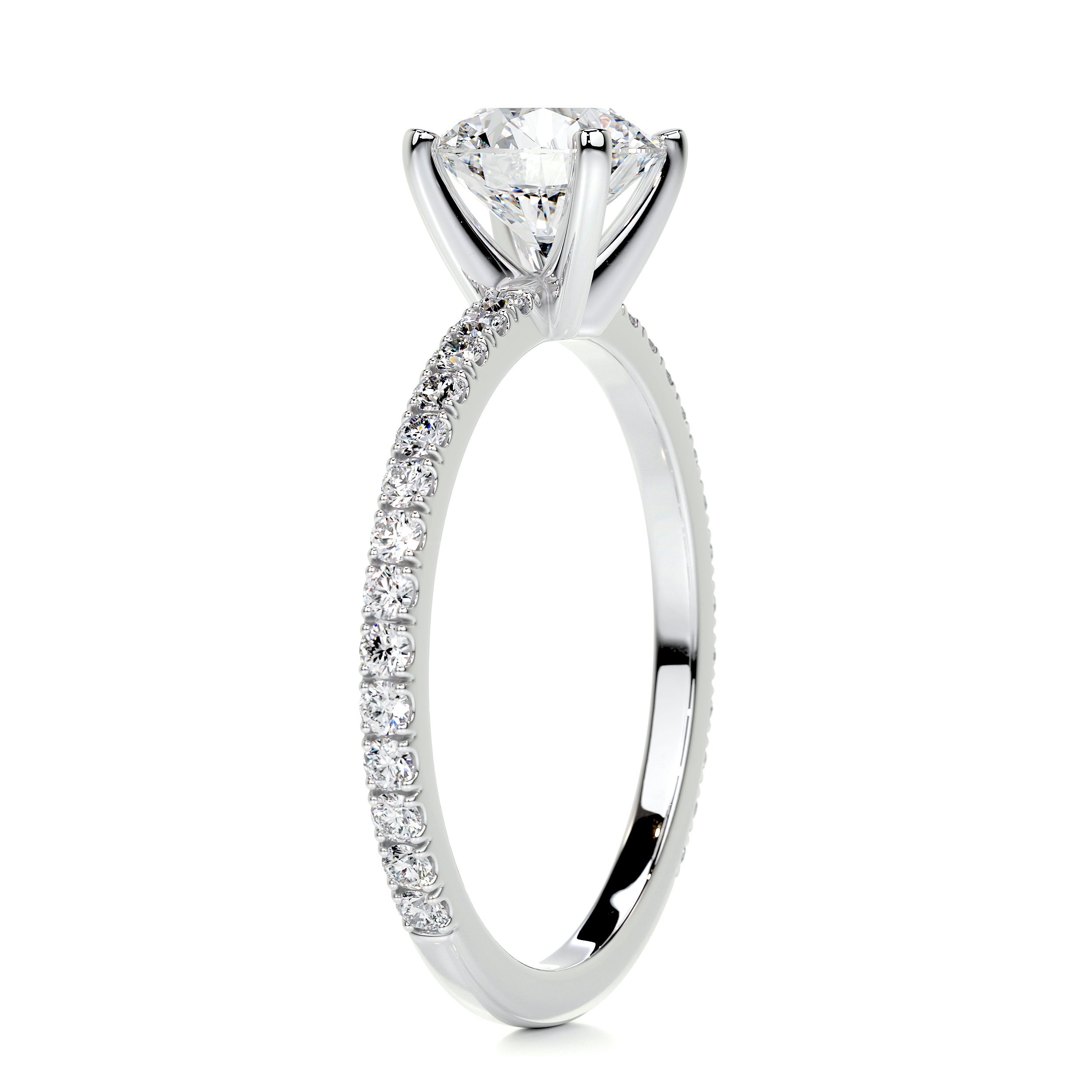 Stephanie Diamond Engagement Ring   (1.3 Carat) -14K White Gold