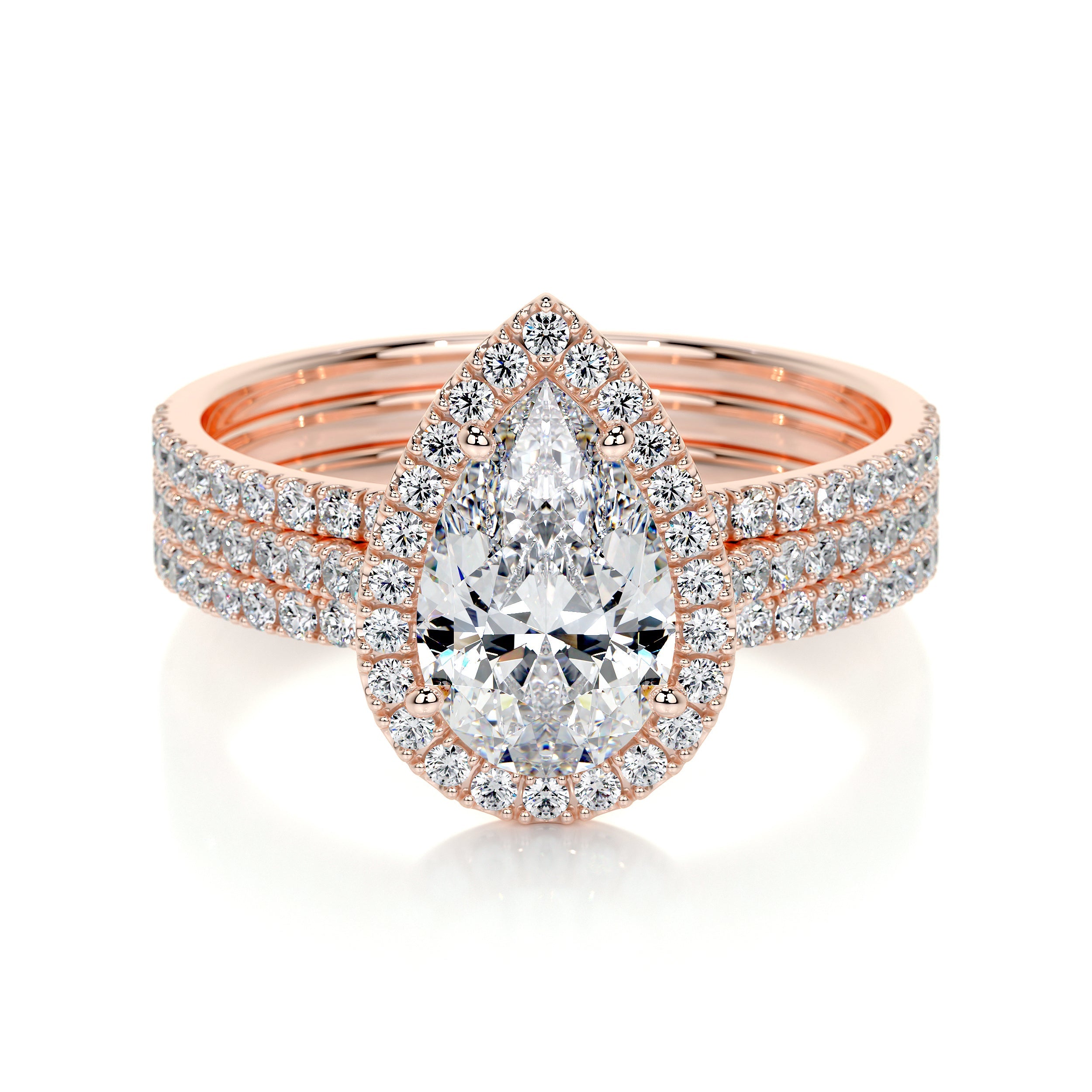 Sophia Lab Grown Diamond Bridal Set   (3 Carat) -14K Rose Gold