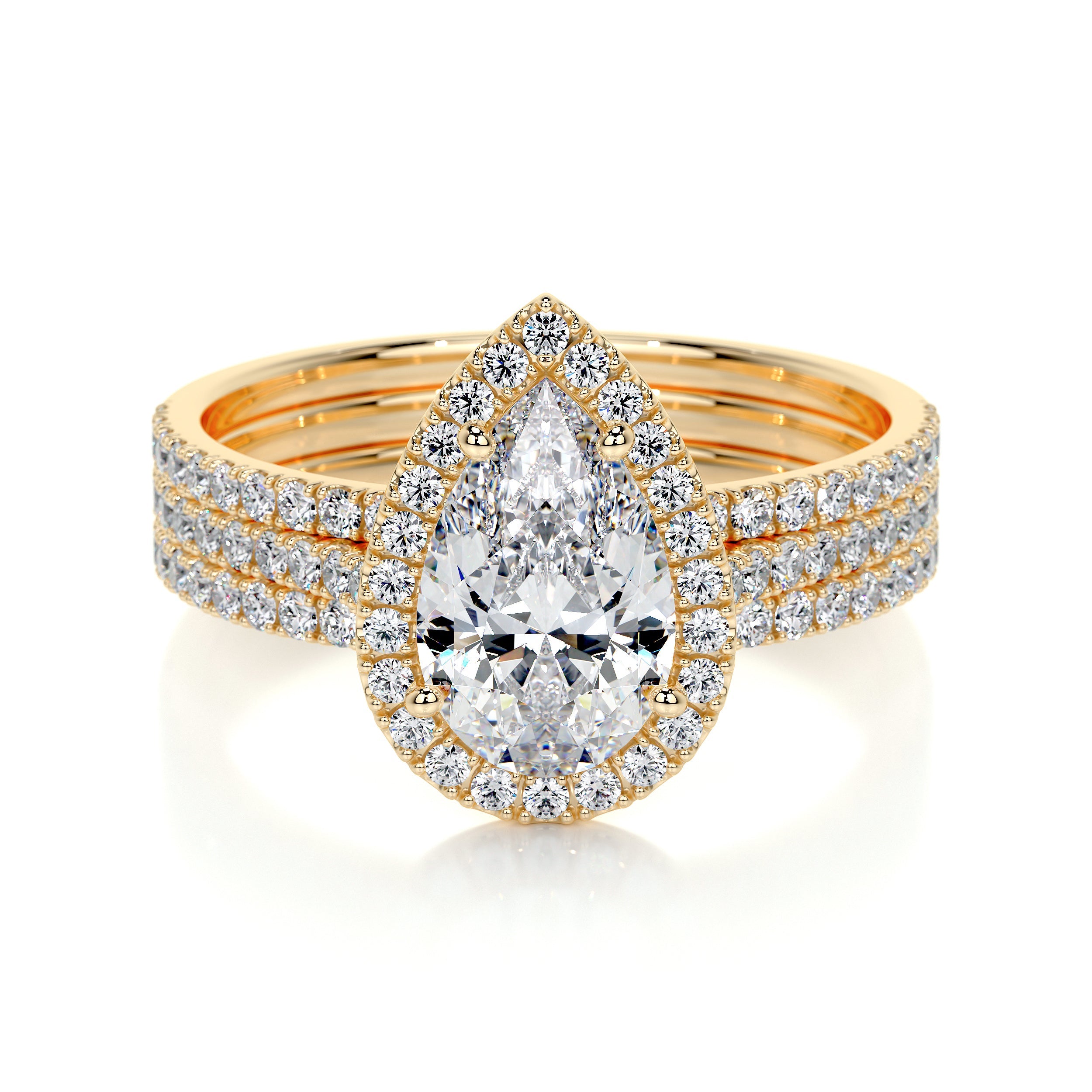 Sophia Lab Grown Diamond Bridal Set -18K Yellow Gold