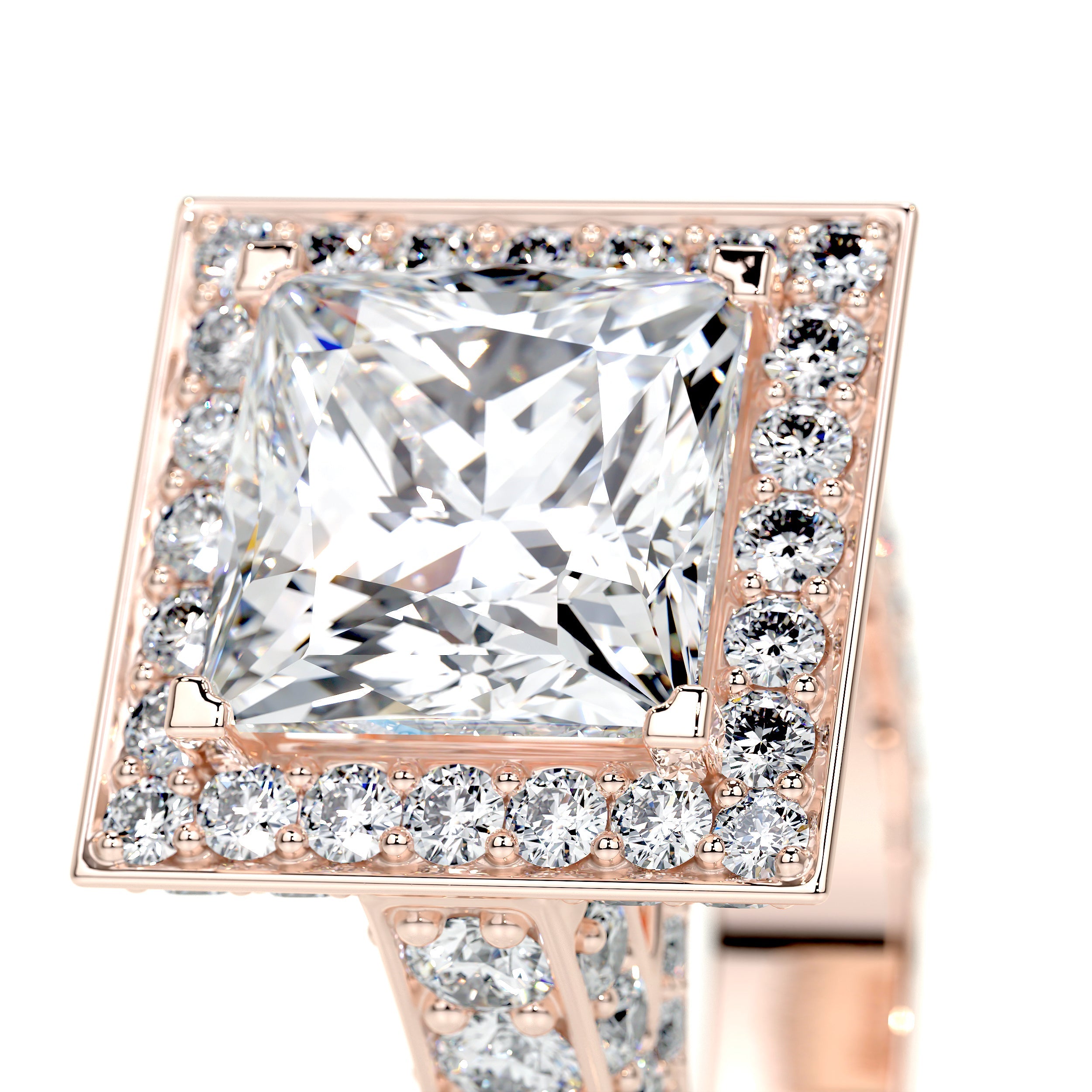 Freya Lab Grown Diamond Ring   (5 Carat) -14K Rose Gold