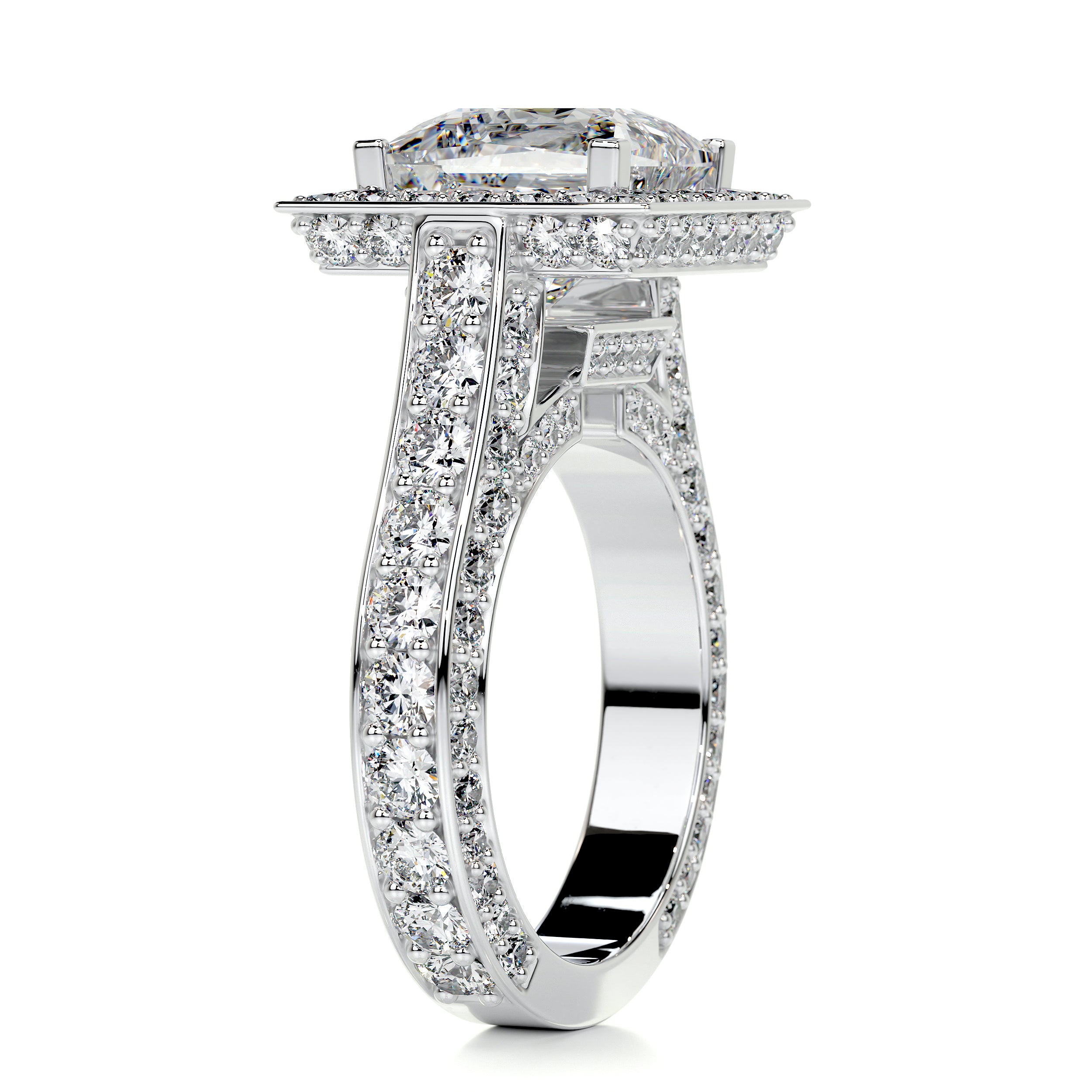 Freya Diamond Engagement Ring   (5 Carat) -18K White Gold