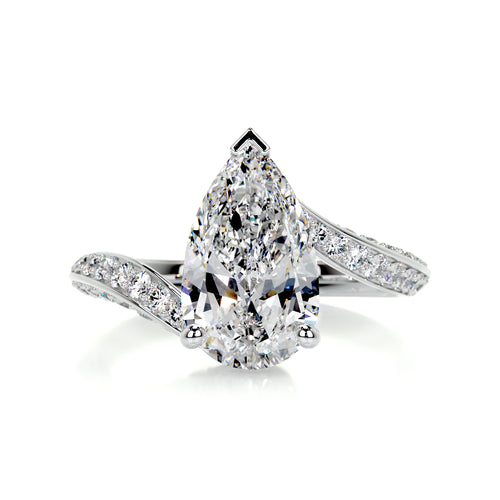 Sabrina Diamond Engagement Ring -14K White Gold, Hidden Halo, 2.5 Carat ...
