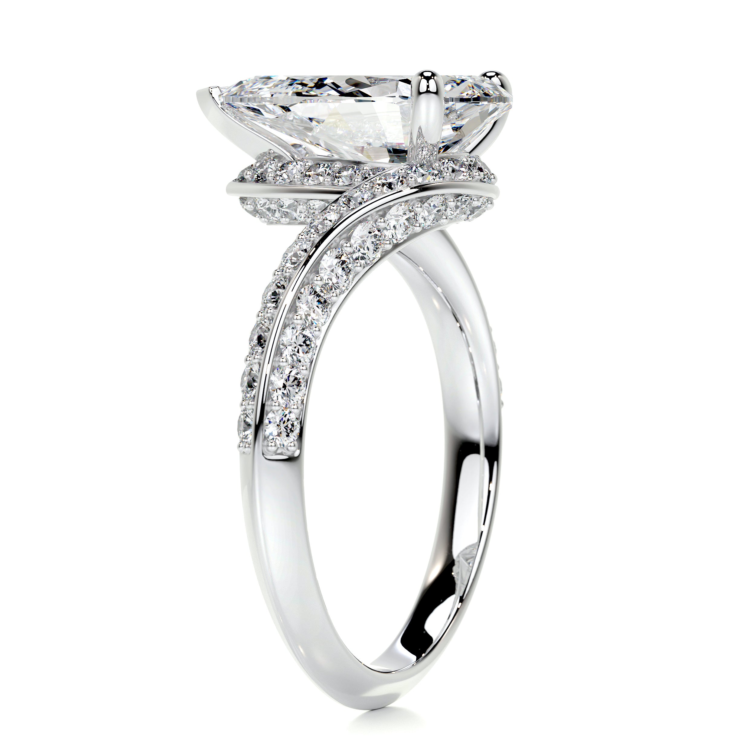 Sabrina Diamond Engagement Ring   (2.5 Carat) -18K White Gold