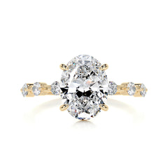 Bell Diamond Engagement Ring -18K Yellow Gold