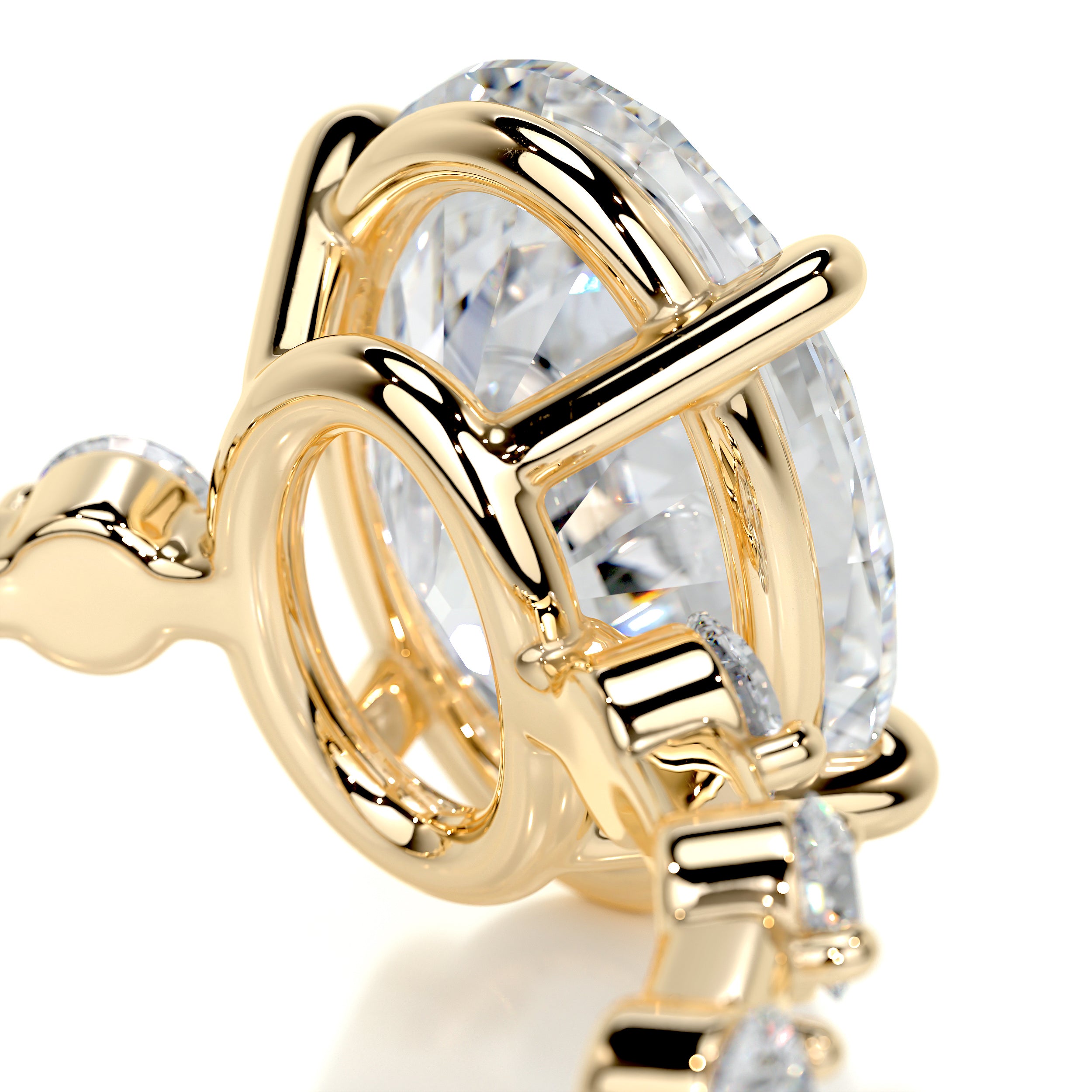 Bell Diamond Engagement Ring -18K Yellow Gold