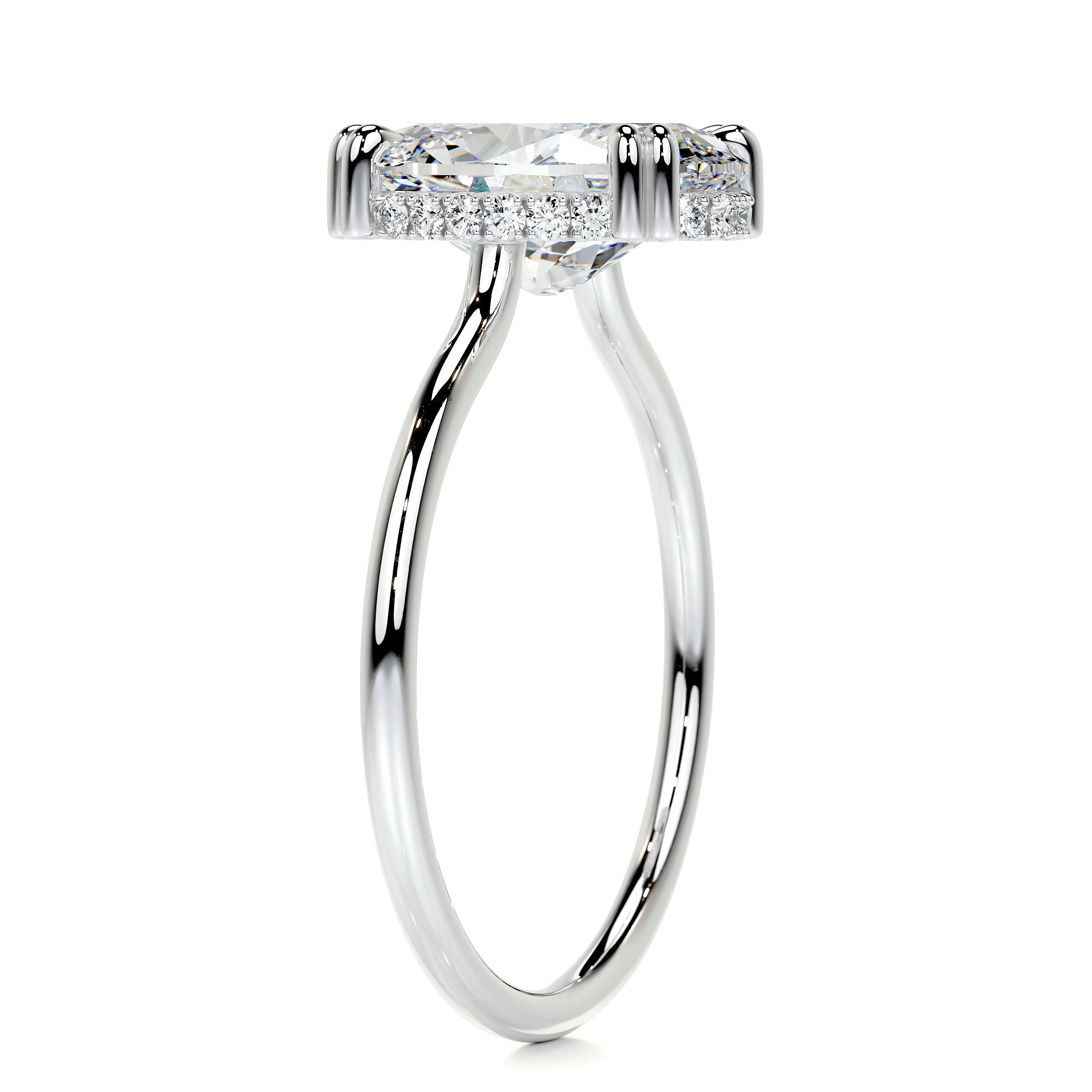 Harriet Diamond Engagement Ring   (3.1 Carat) -18K White Gold