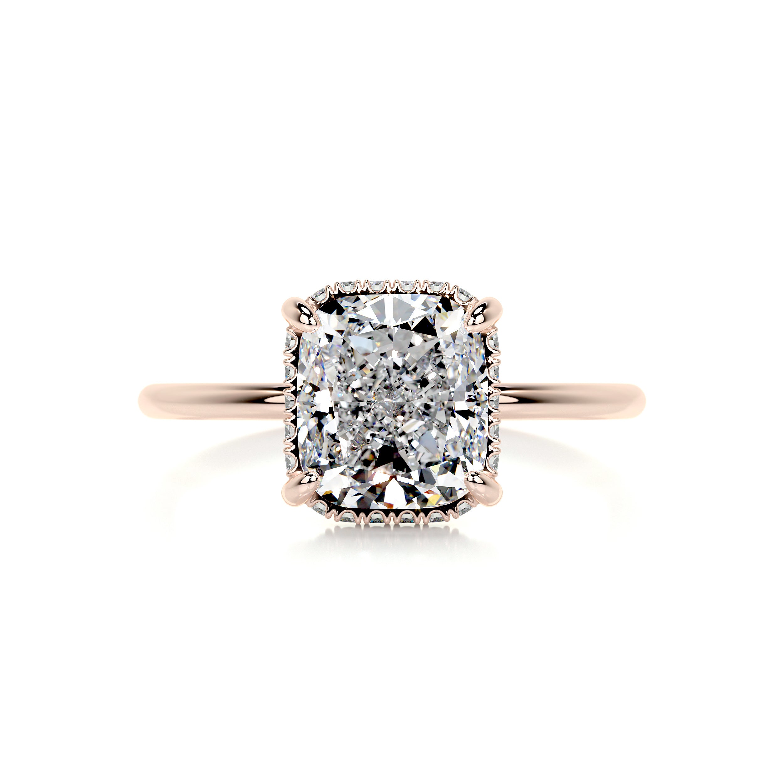 Priscilla Diamond Engagement Ring   (3.1 Carat) -14K Rose Gold