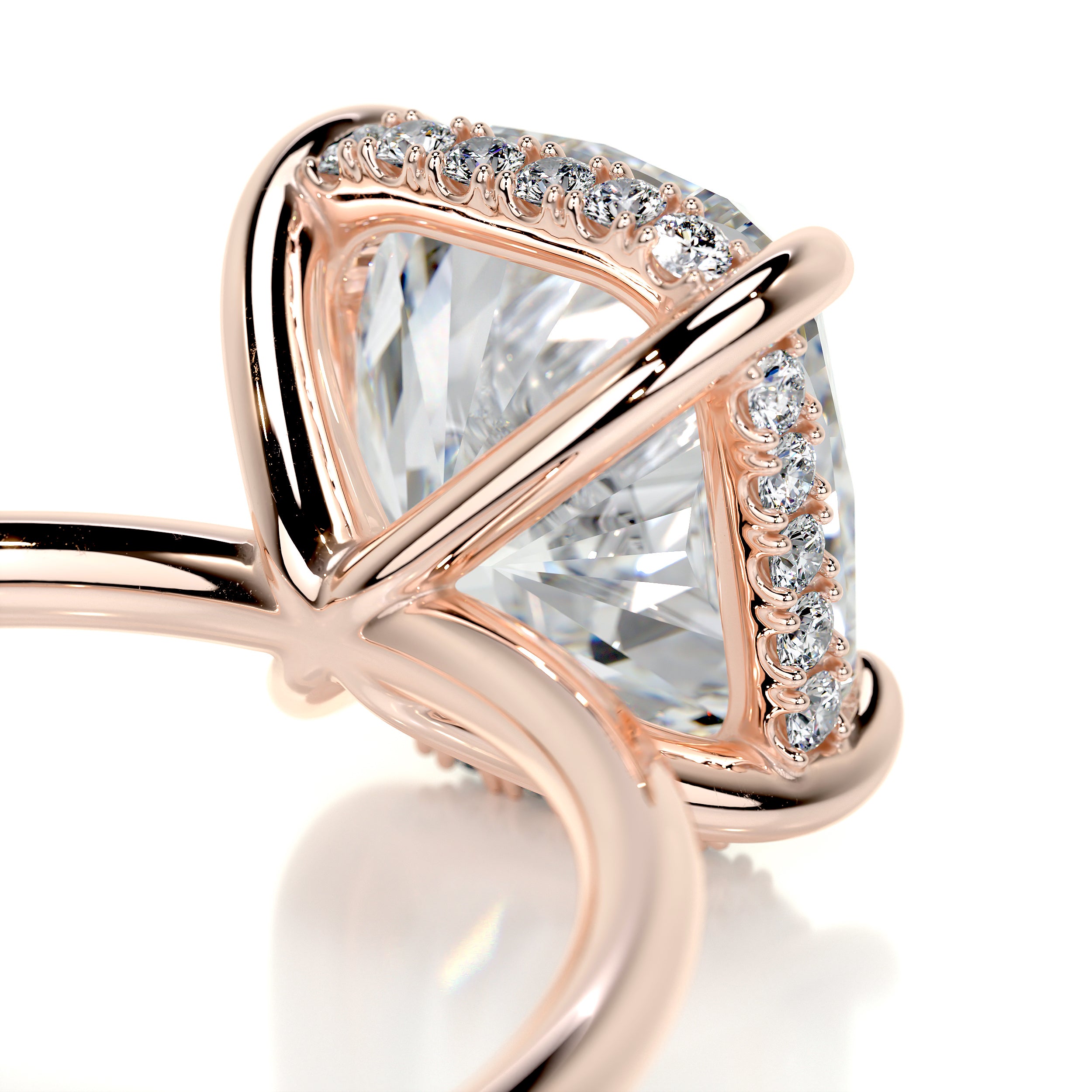 Priscilla Diamond Engagement Ring   (3.1 Carat) -14K Rose Gold