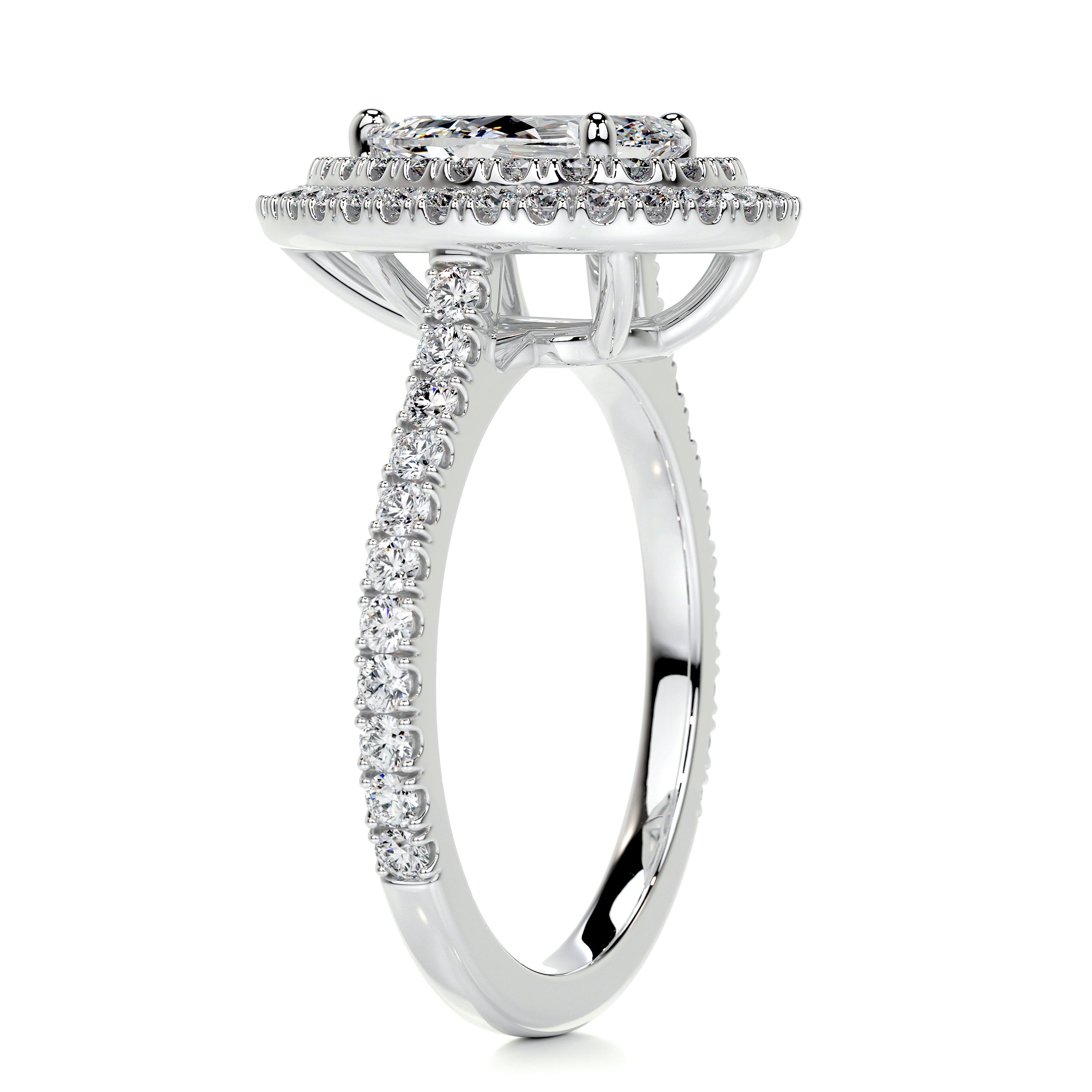 Gloria Diamond Engagement Ring   (1.65 Carat) -18K White Gold