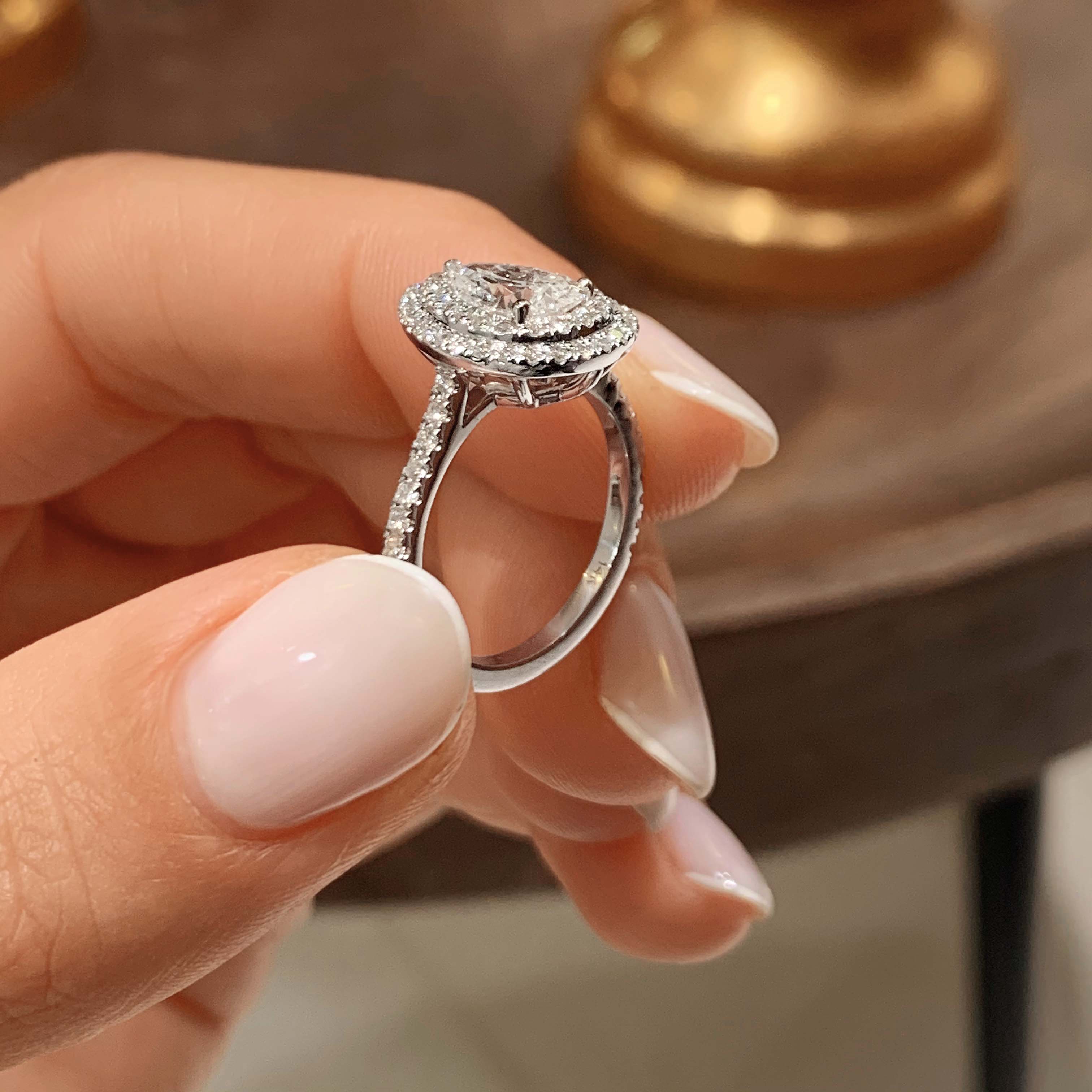 Gloria Diamond Engagement Ring   (1.65 Carat) -14K White Gold