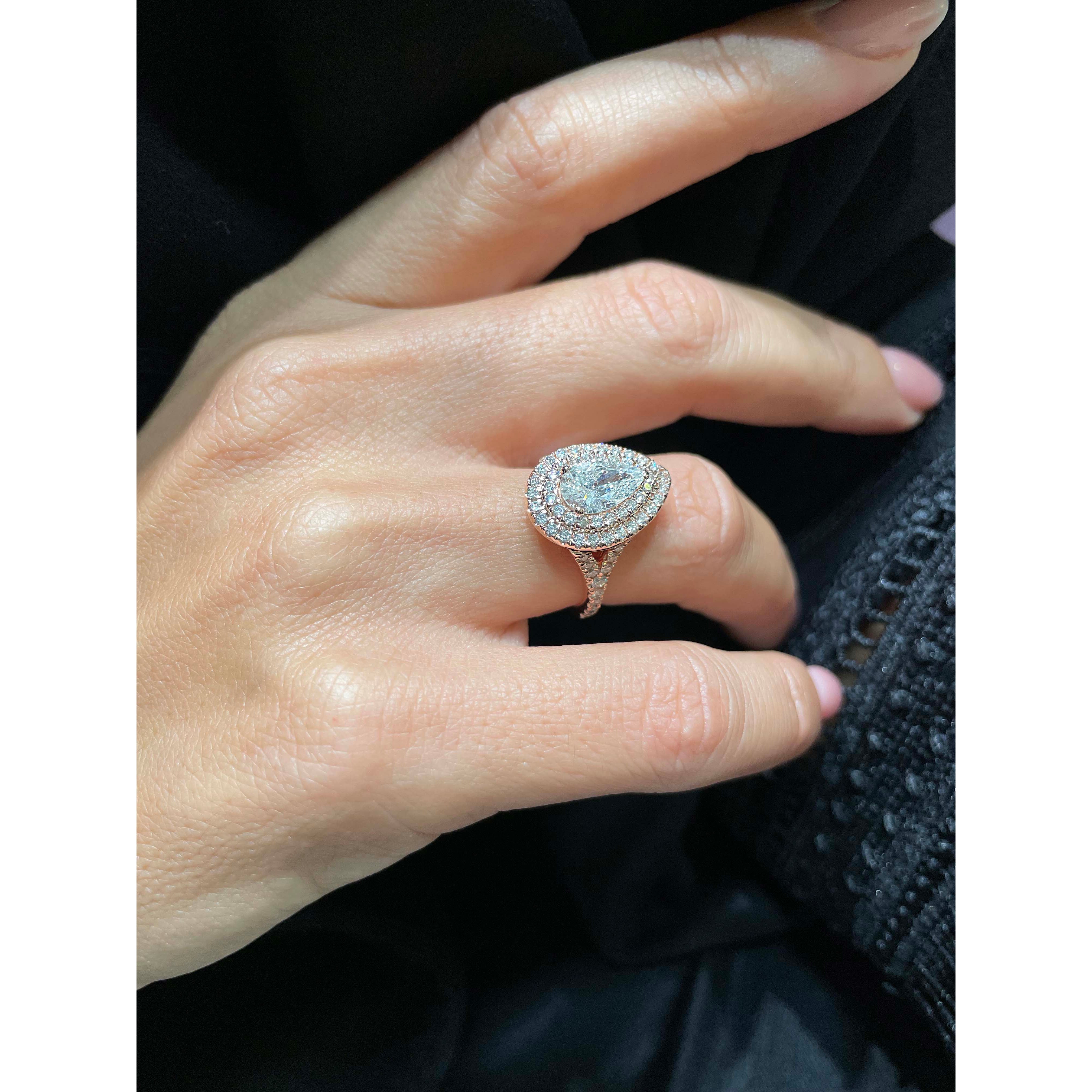 Melanie Diamond Engagement Ring   (1.75 Carat) -14K Rose Gold