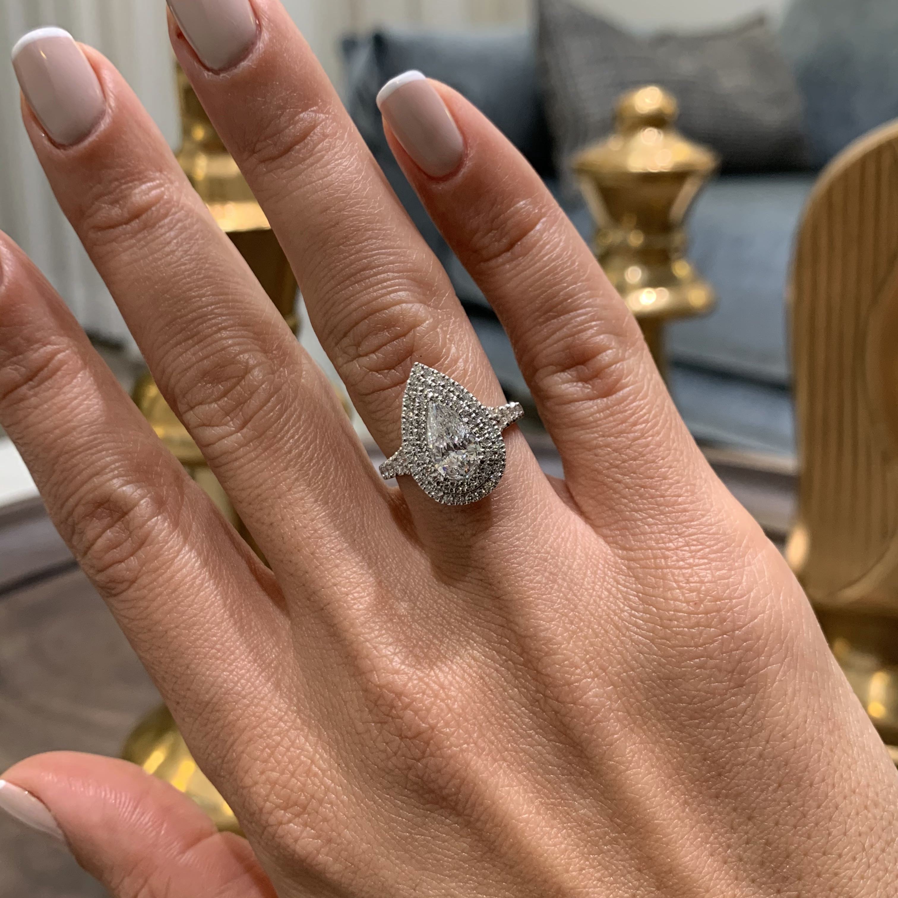 SCS1244 - Double Halo Split Shank Diamond Engagement Ring – ...