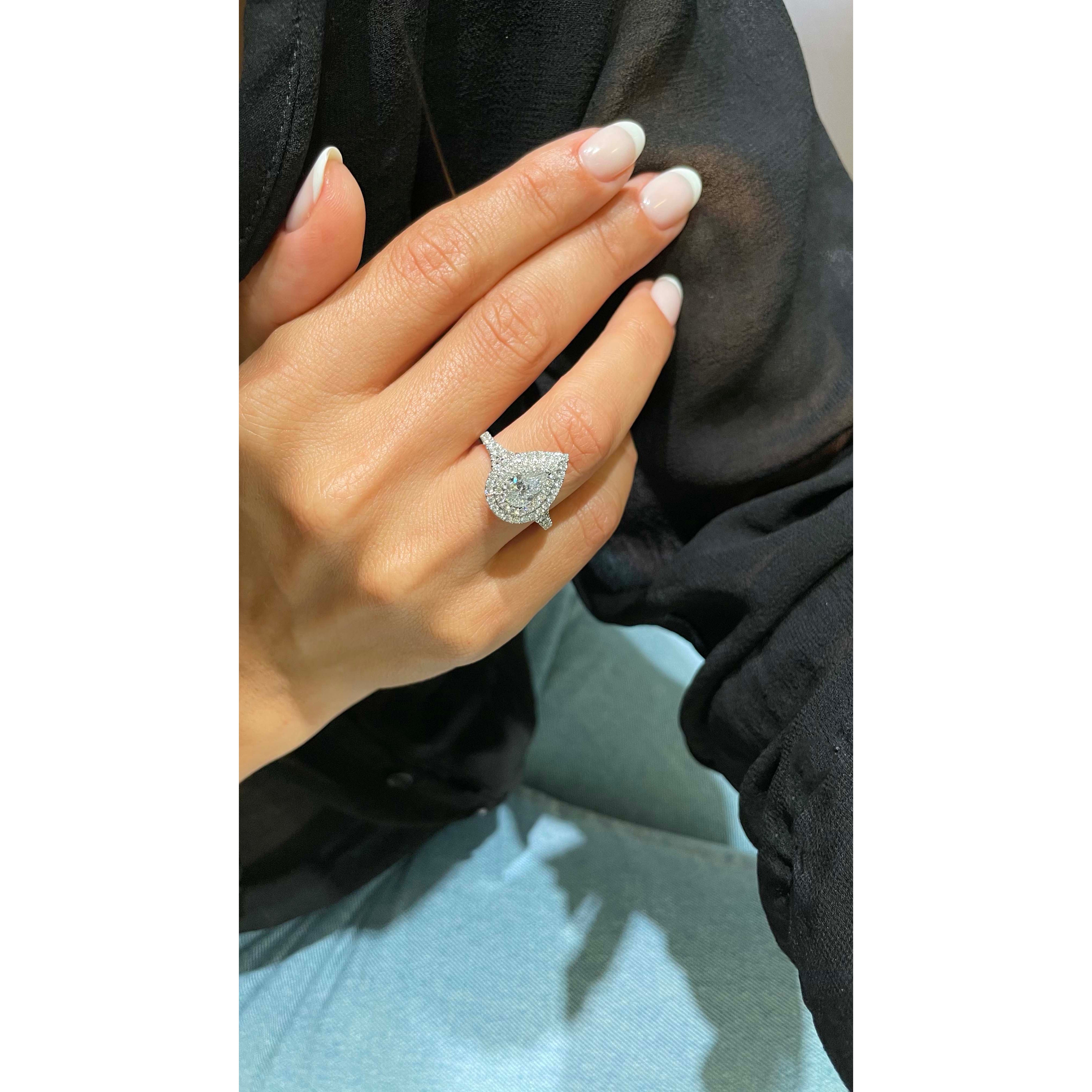 Melanie Diamond Engagement Ring -18K White Gold
