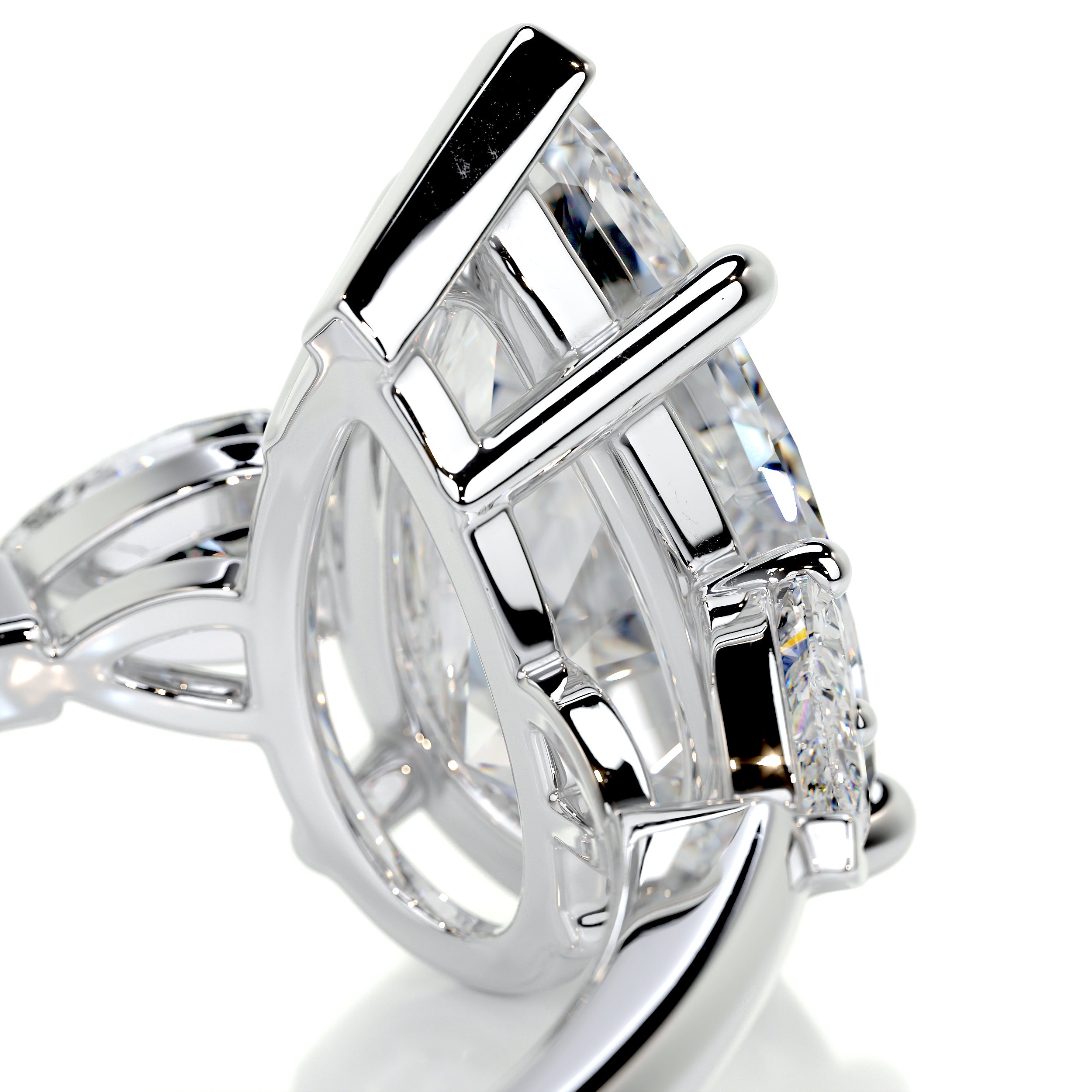 Kamala Diamond Engagement Ring   (5.5 Carat) -14K White Gold