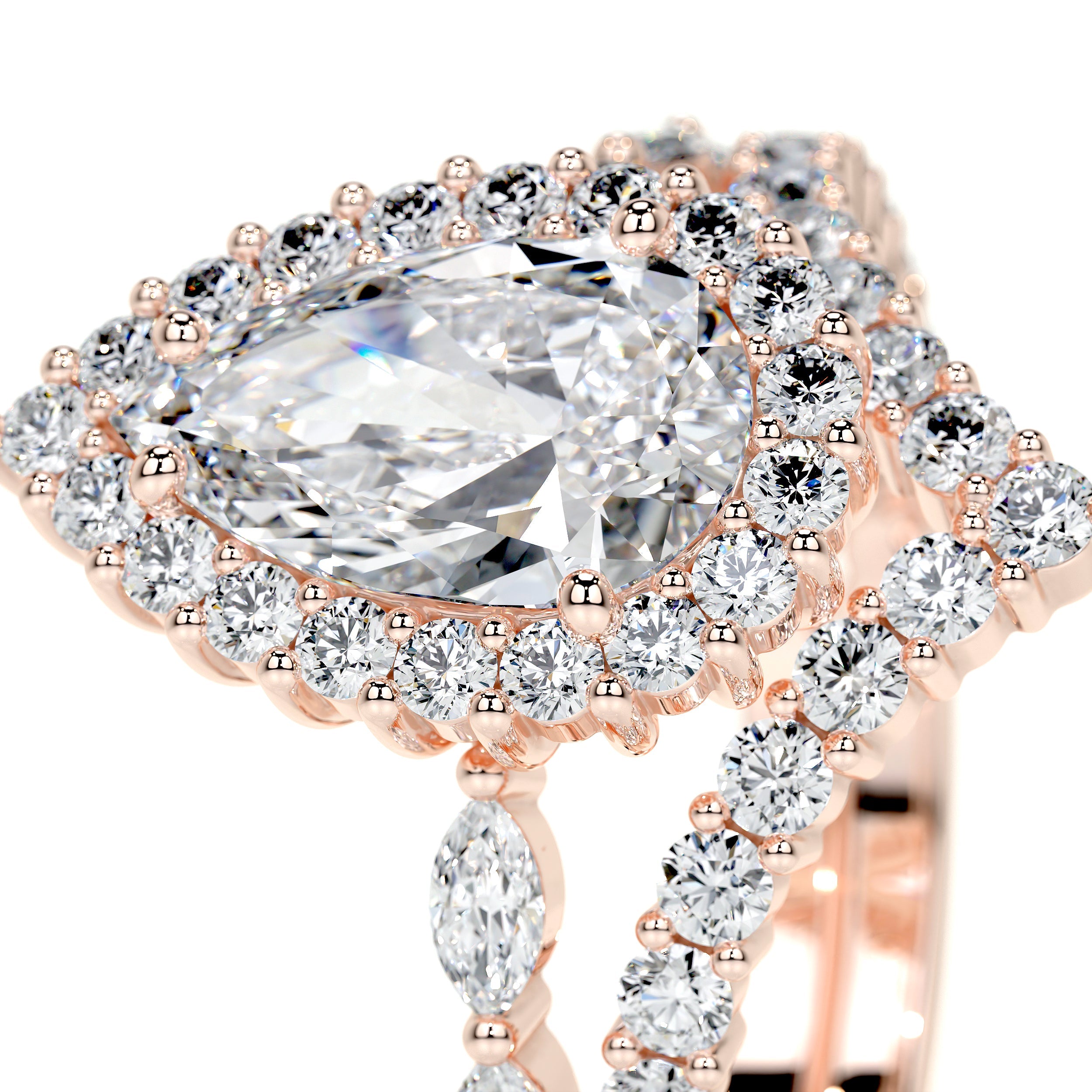 Dawn Lab Grown Diamond Bridal Set   (2.7 Carat) -14K Rose Gold