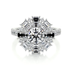Snowflake Lab Grown Diamond Ring -18K White Gold