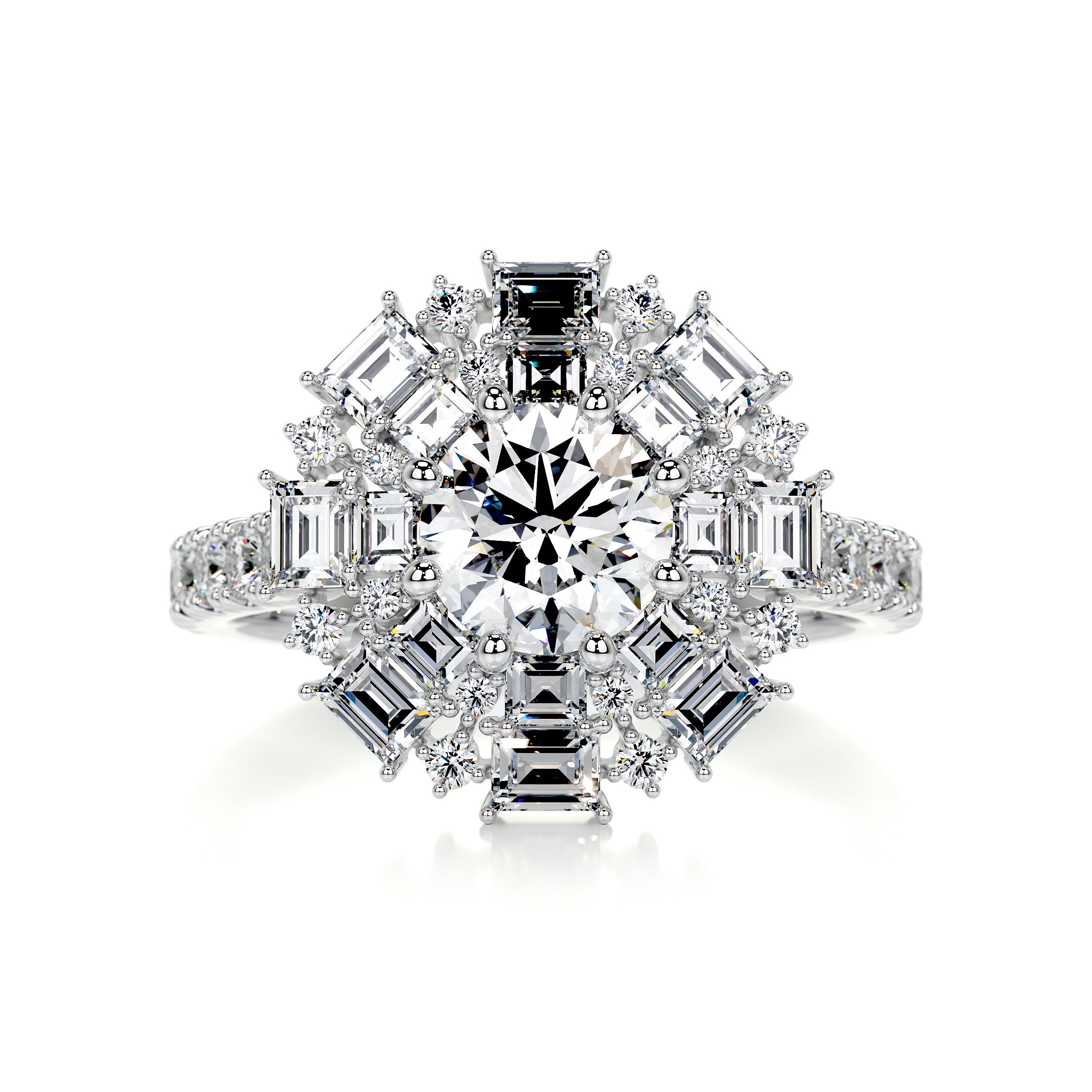 Snowflake Diamond Engagement Ring -Platinum
