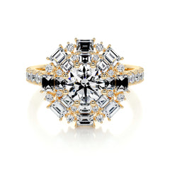 Snowflake Lab Grown Diamond Ring -18K Yellow Gold