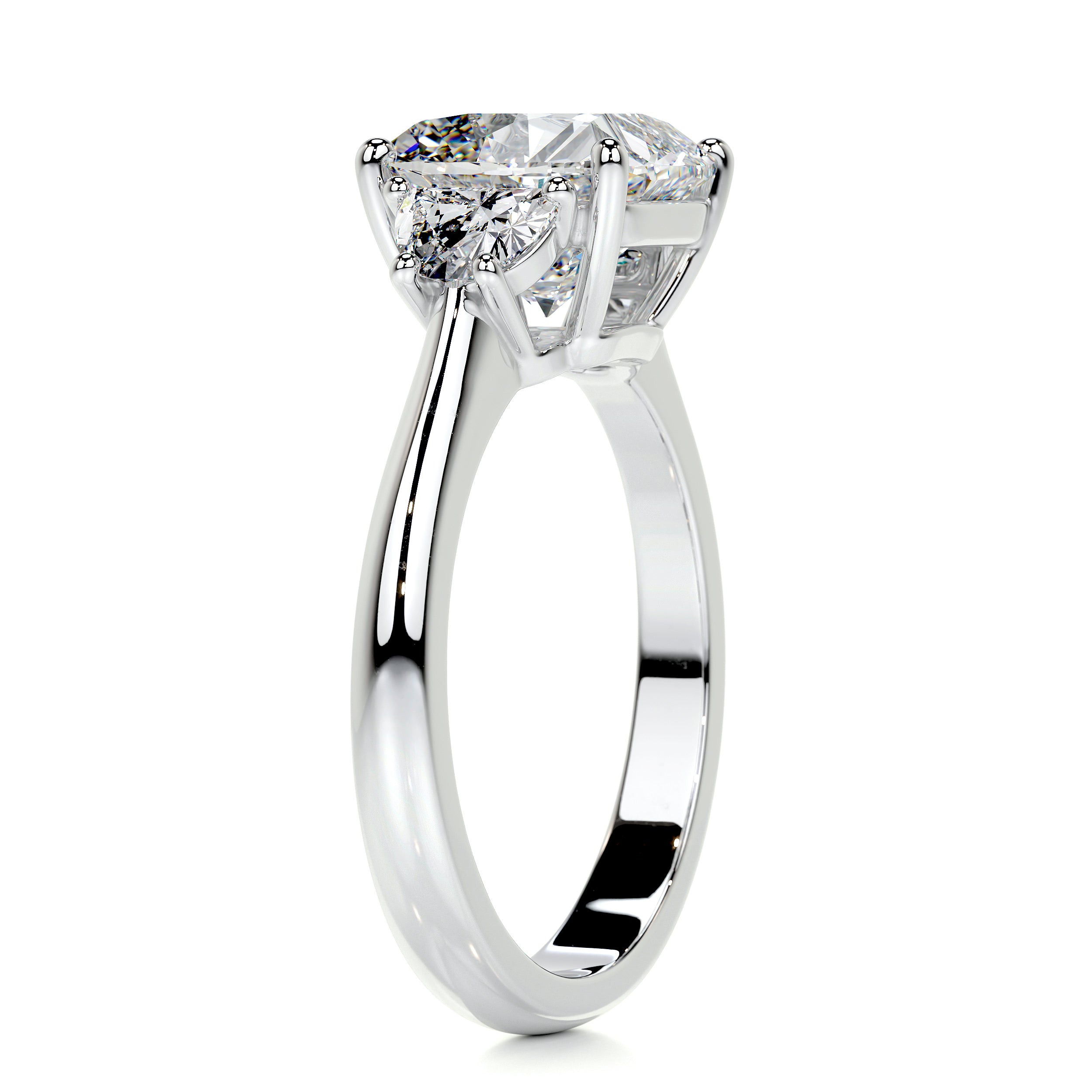 Whitney Diamond Engagement Ring   (3 Carat) -18K White Gold