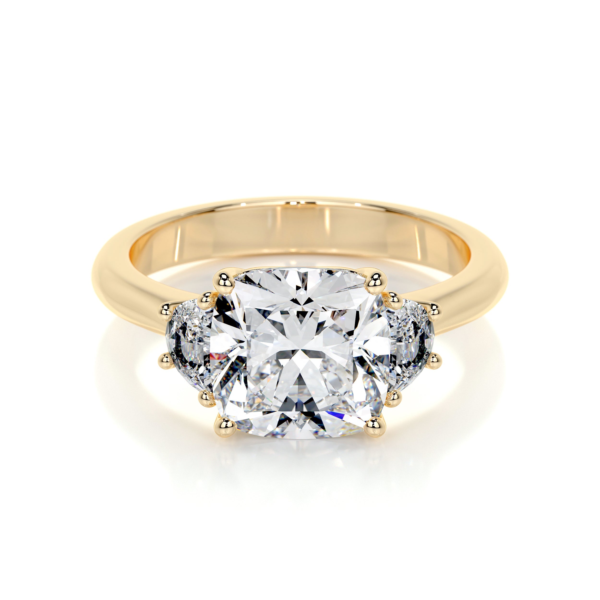 Whitney Lab Grown Diamond Ring, 3 stones, 3 Carat, 18K Yellow Gold