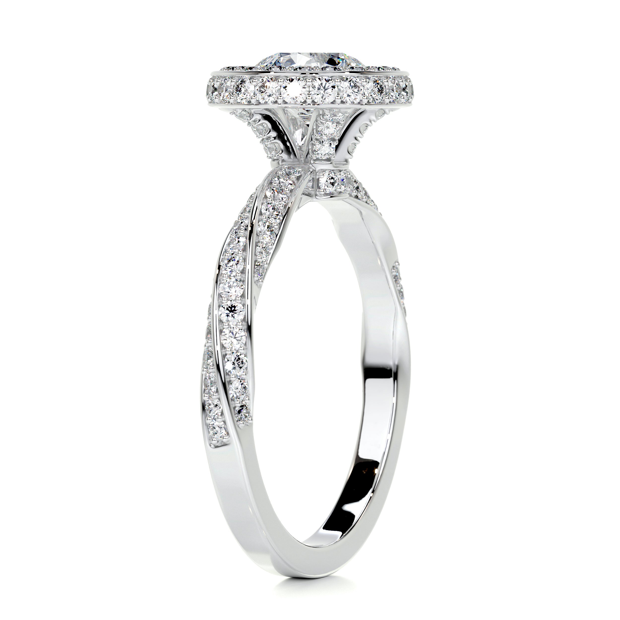Sarina Diamond Engagement Ring   (1.7 Carat) -18K White Gold