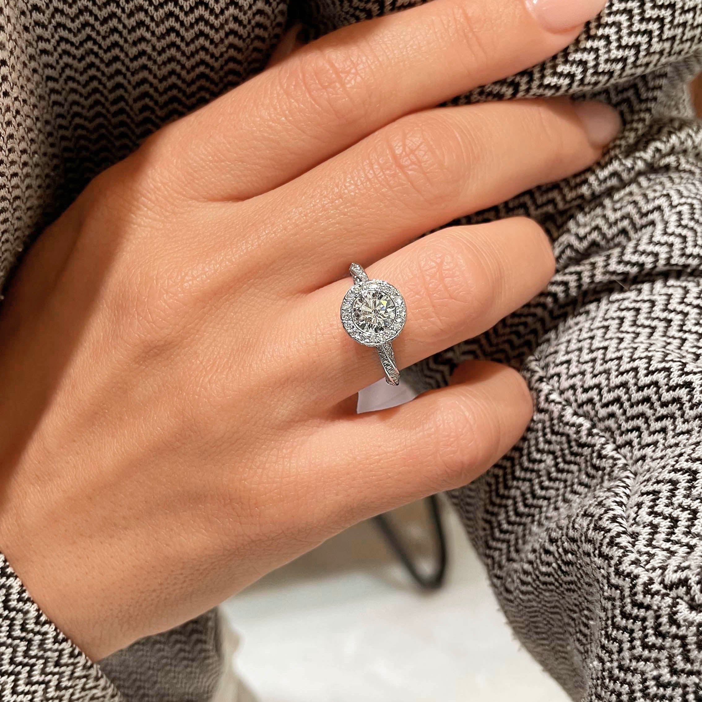 Sarina Diamond Engagement Ring   (1.7 Carat) -14K White Gold