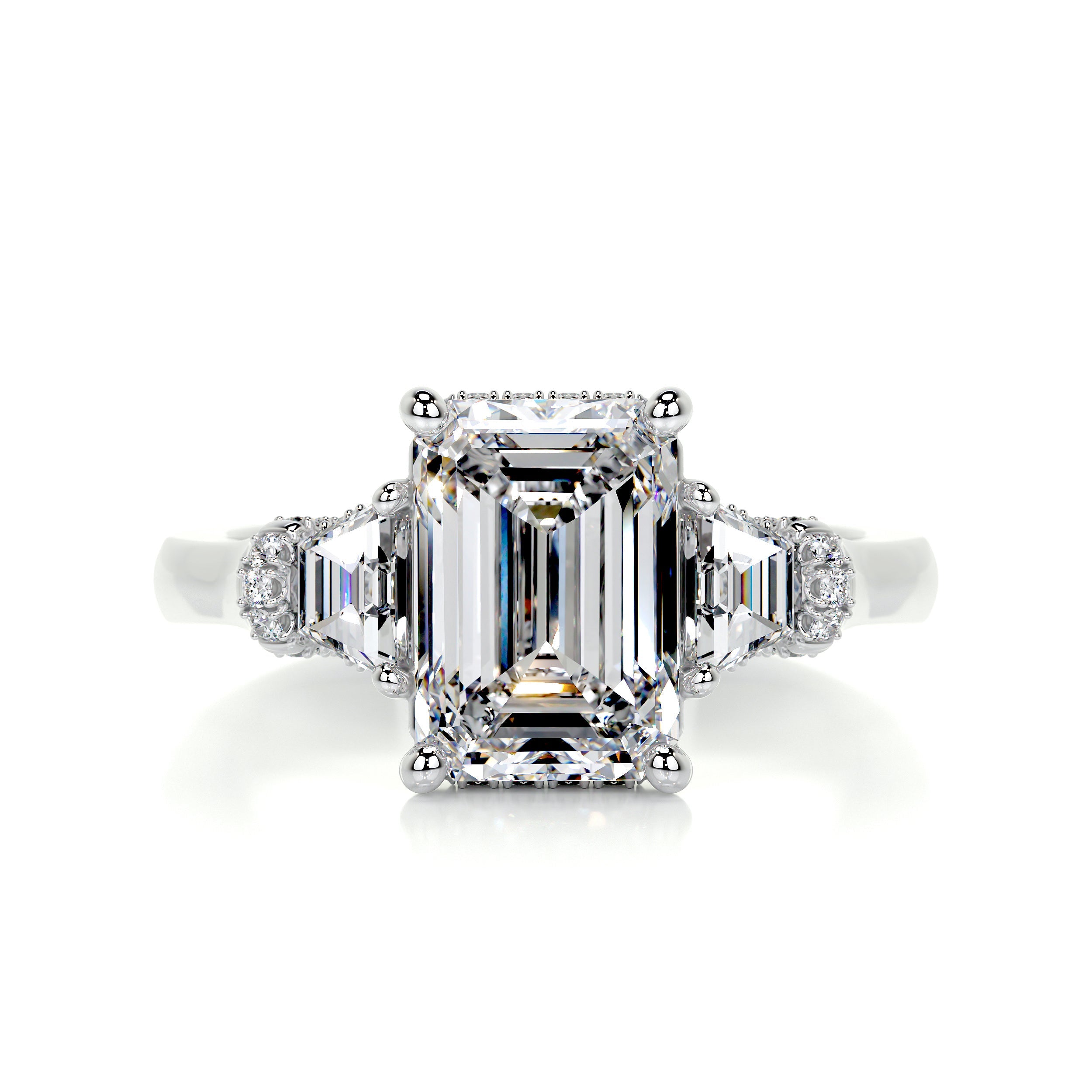 Viola Diamond Engagement Ring   (3.6 Carat) -14K White Gold