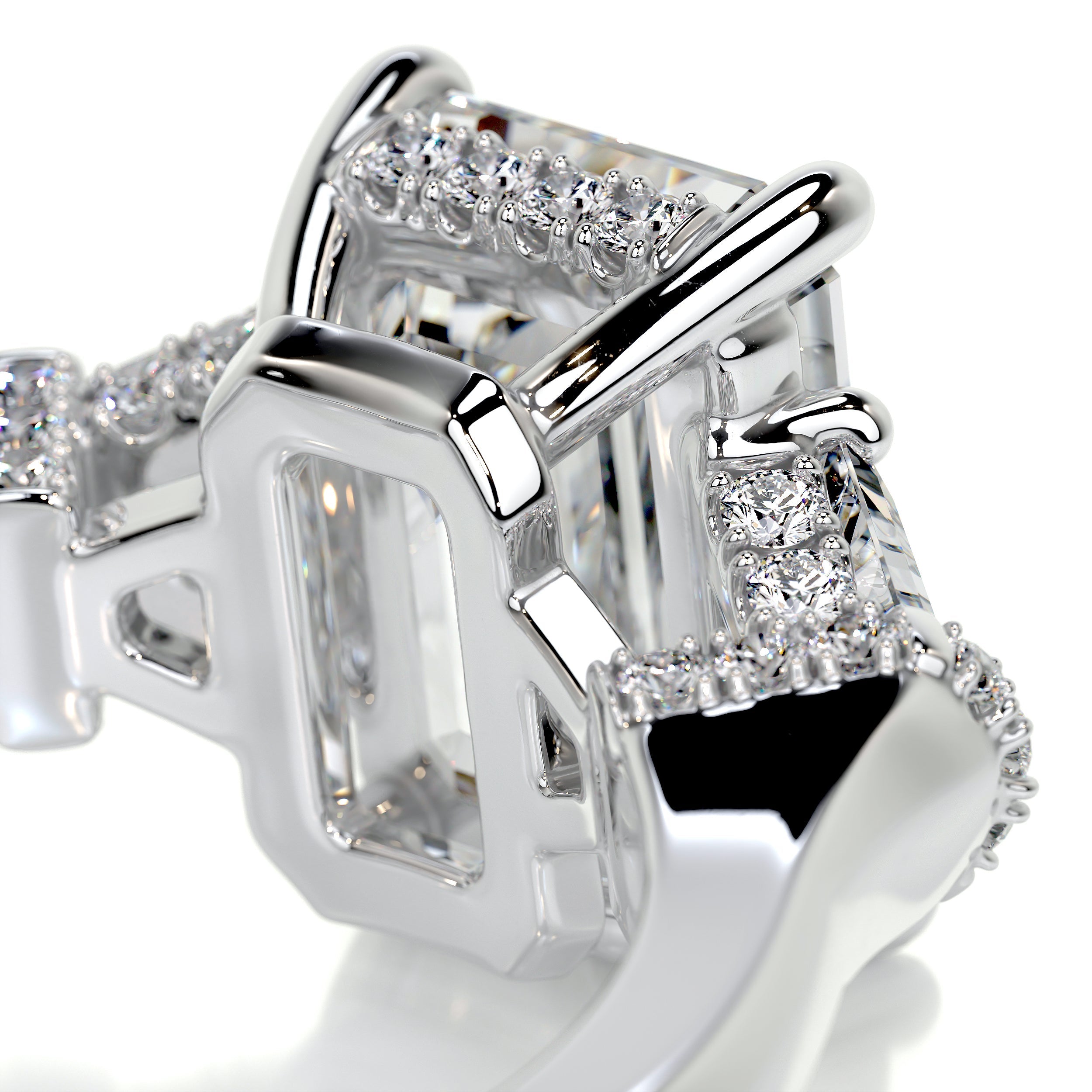 Viola Diamond Engagement Ring   (3.6 Carat) -18K White Gold