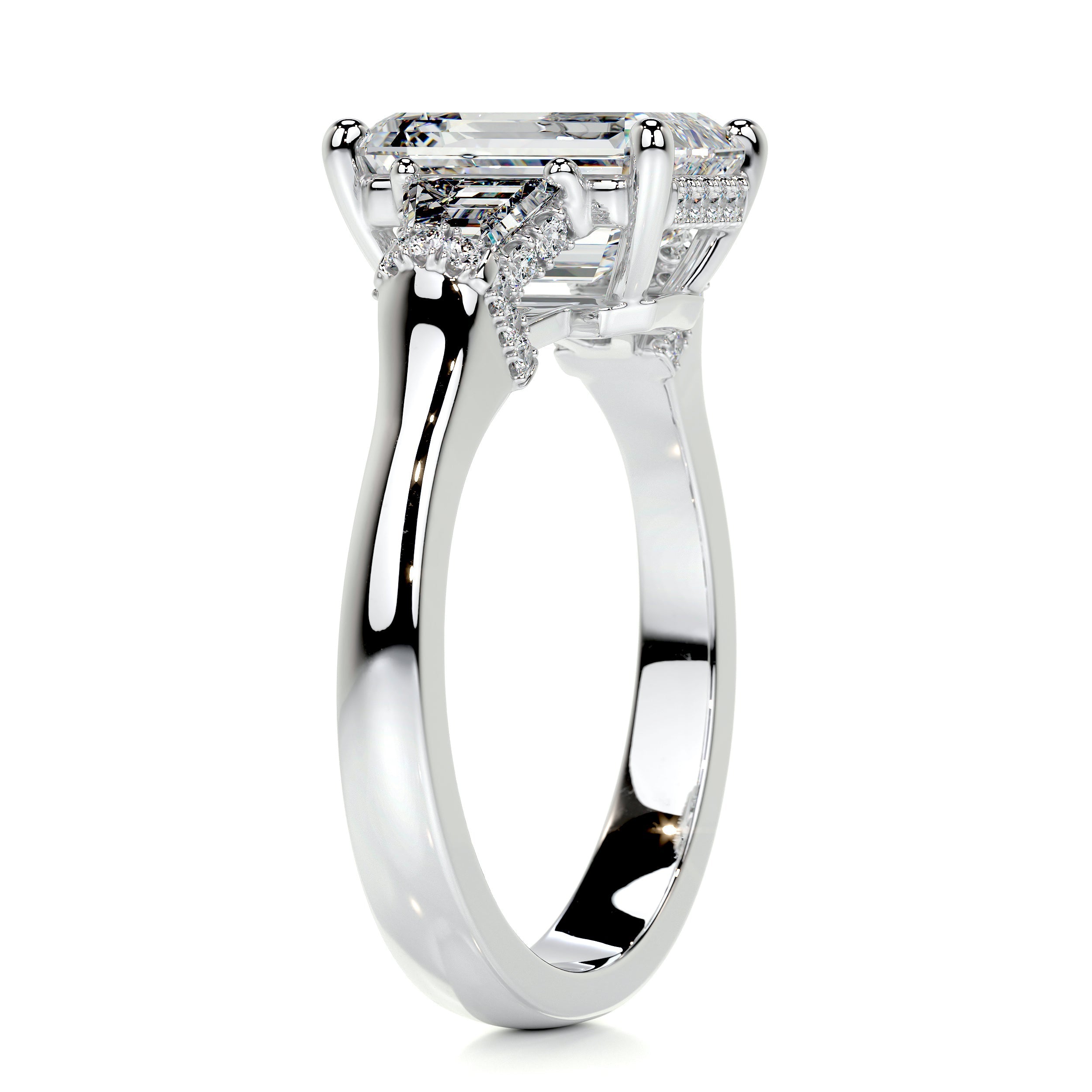 Viola Diamond Engagement Ring   (3.6 Carat) -14K White Gold