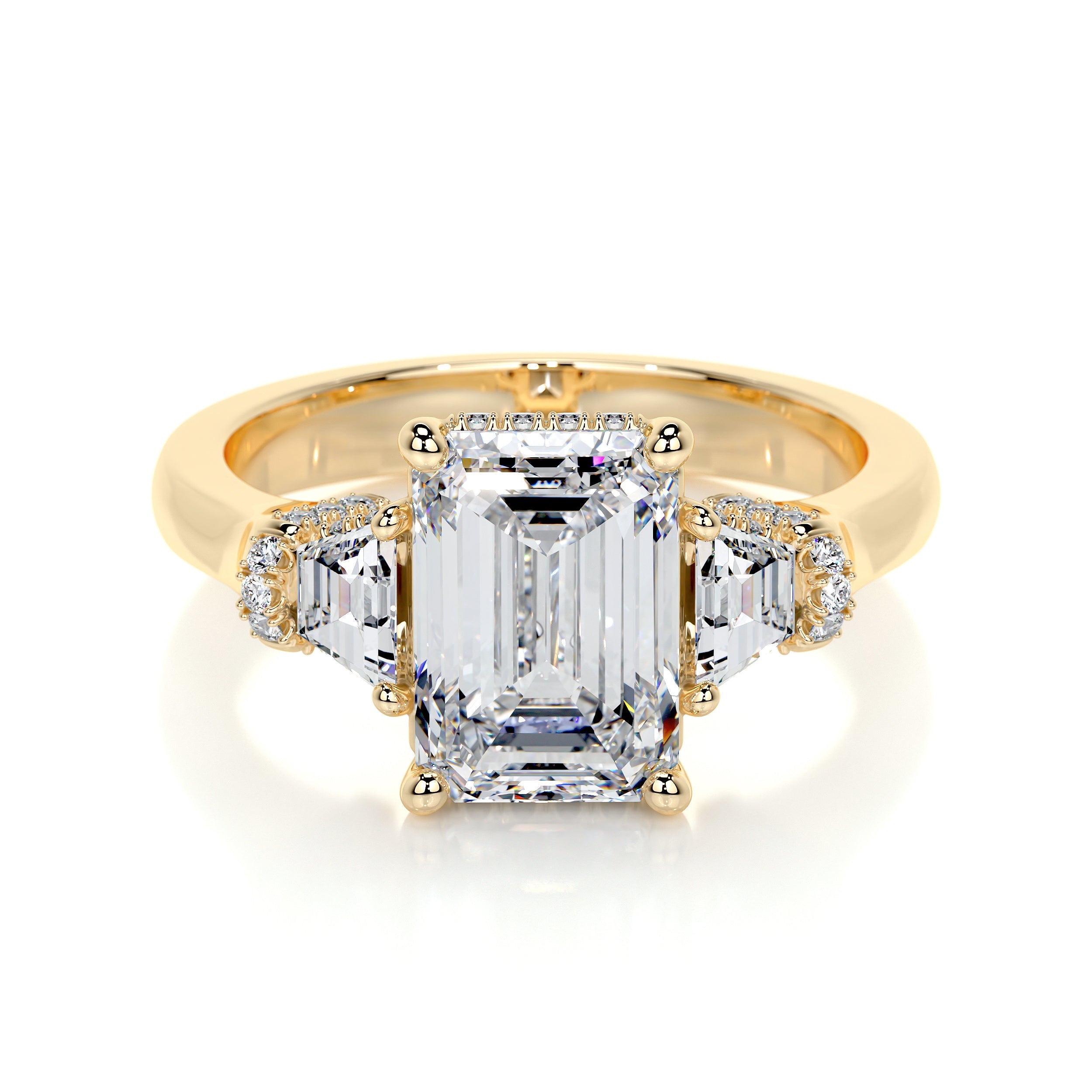 2.5 CTW Solitaire Pear-Cut Engagement Ring in 18K Gold 18K Yellow Gold/VVS Lab-Grown / 3.5 / Matching Diamond Band (+$1000)