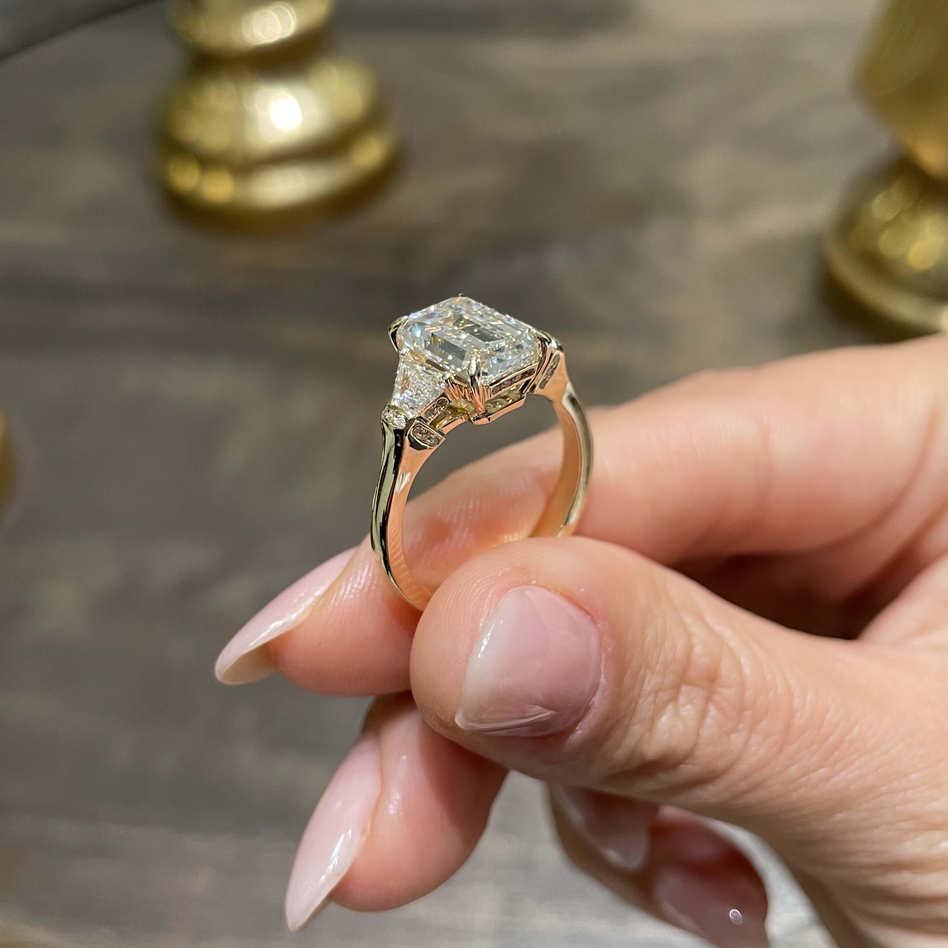 Viola Diamond Engagement Ring   (3.6 Carat) -18K Yellow Gold