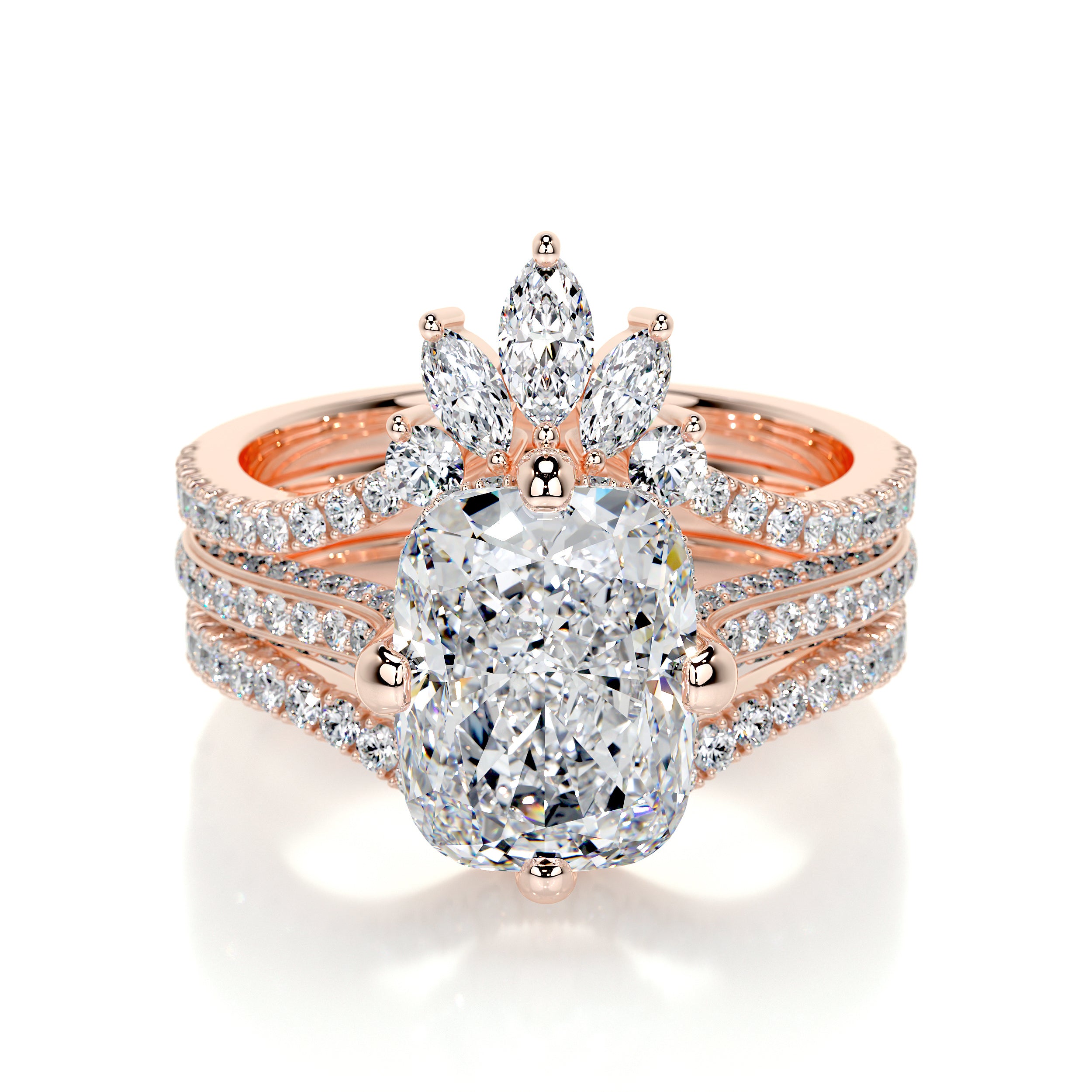 Lauren Lab Grown Diamond Bridal Set   (5.25 Carat) -14K Rose Gold