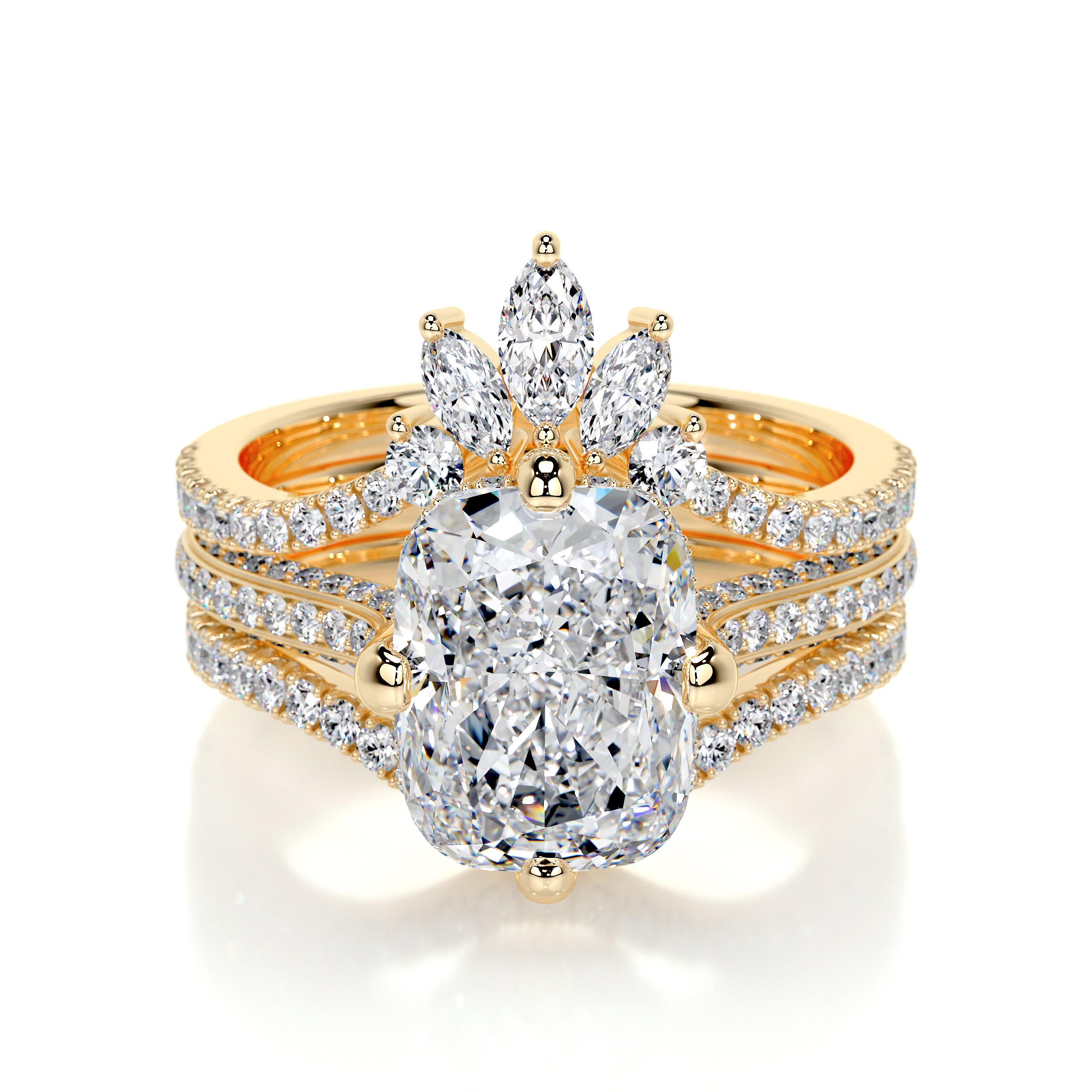 Lauren Lab Grown Diamond Bridal Set   (5.25 Carat) -18K Yellow Gold