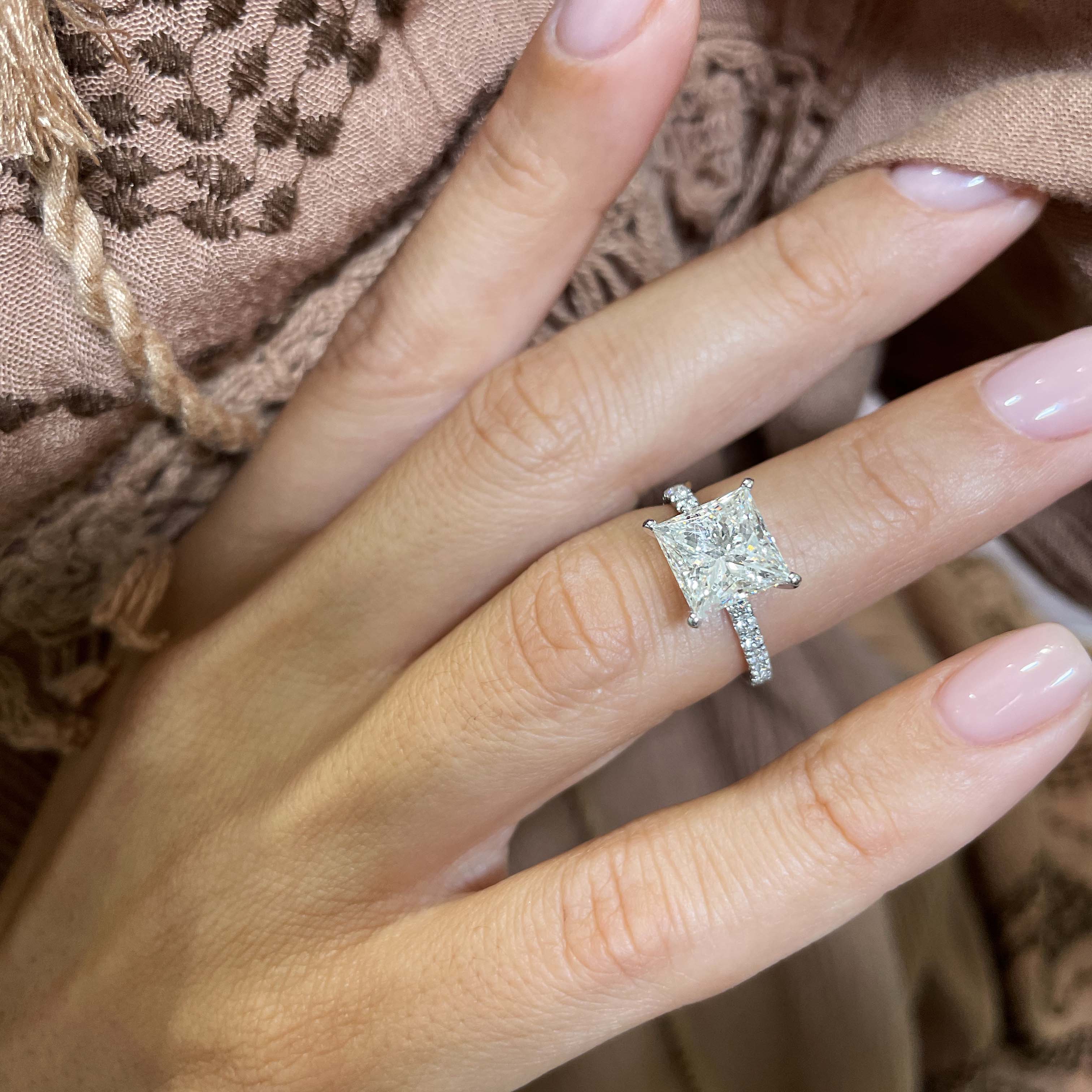 Blair Diamond Engagement Ring   (3.5 Carat) -18K White Gold