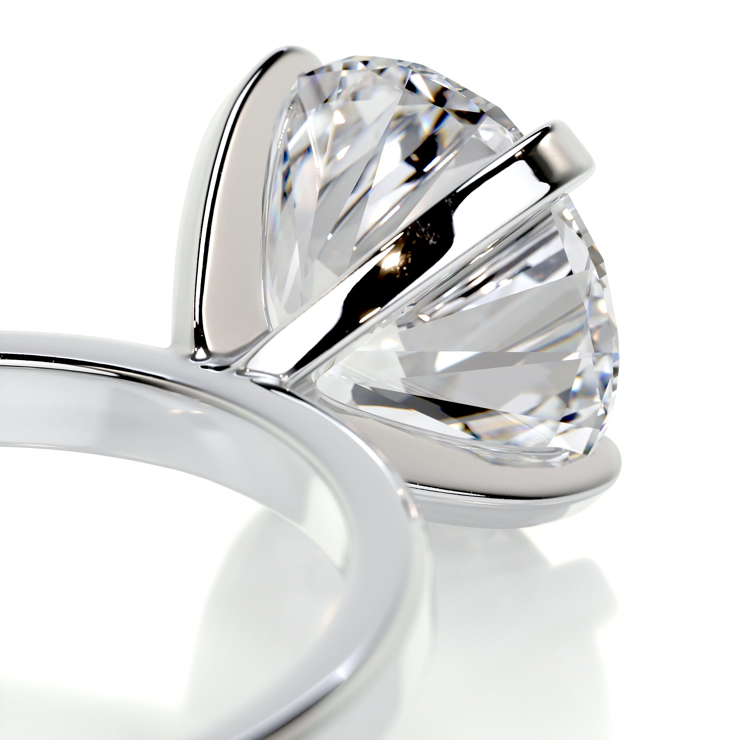 Jessica Diamond Engagement Ring   (3 Carat) -18K White Gold